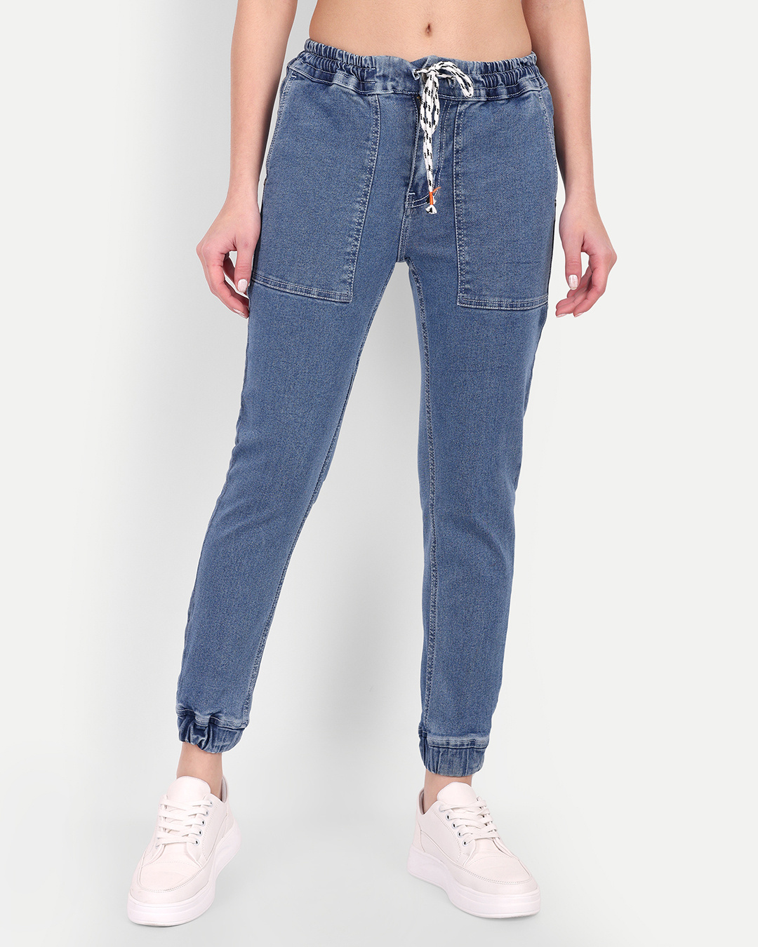 Buy Meghz Women's Blue Jogger Fit Jogger Jeans Online at Bewakoof