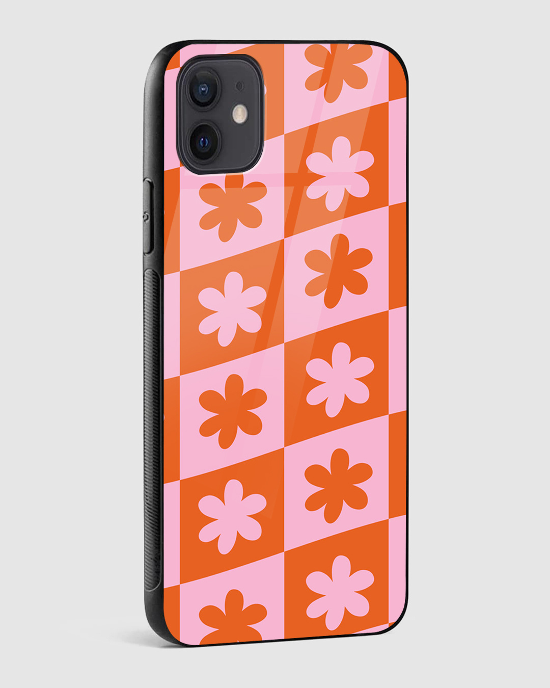 Shop Melted Psychedelic Groovy Checkered Premium Glass Case for Apple iPhone 12-Back