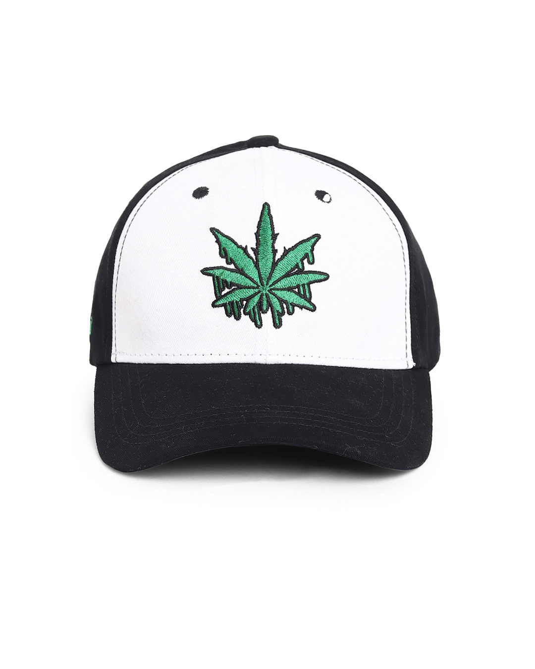 Shop Unisex Black & White Melting Leaf Baseball Cap-Back