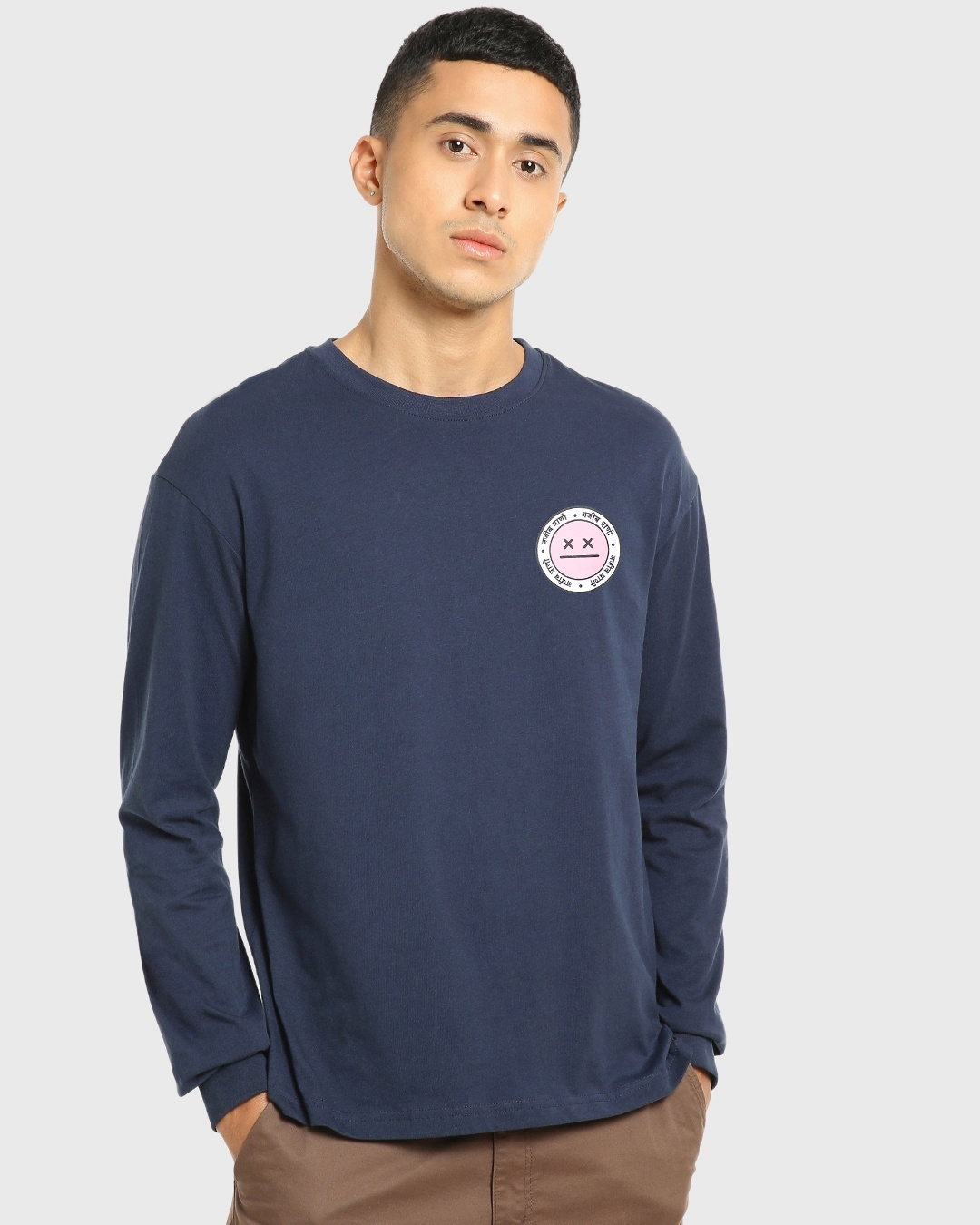 Buy Men's Blue Ajeeb Prani Typography Oversized T-shirt Online at Bewakoof