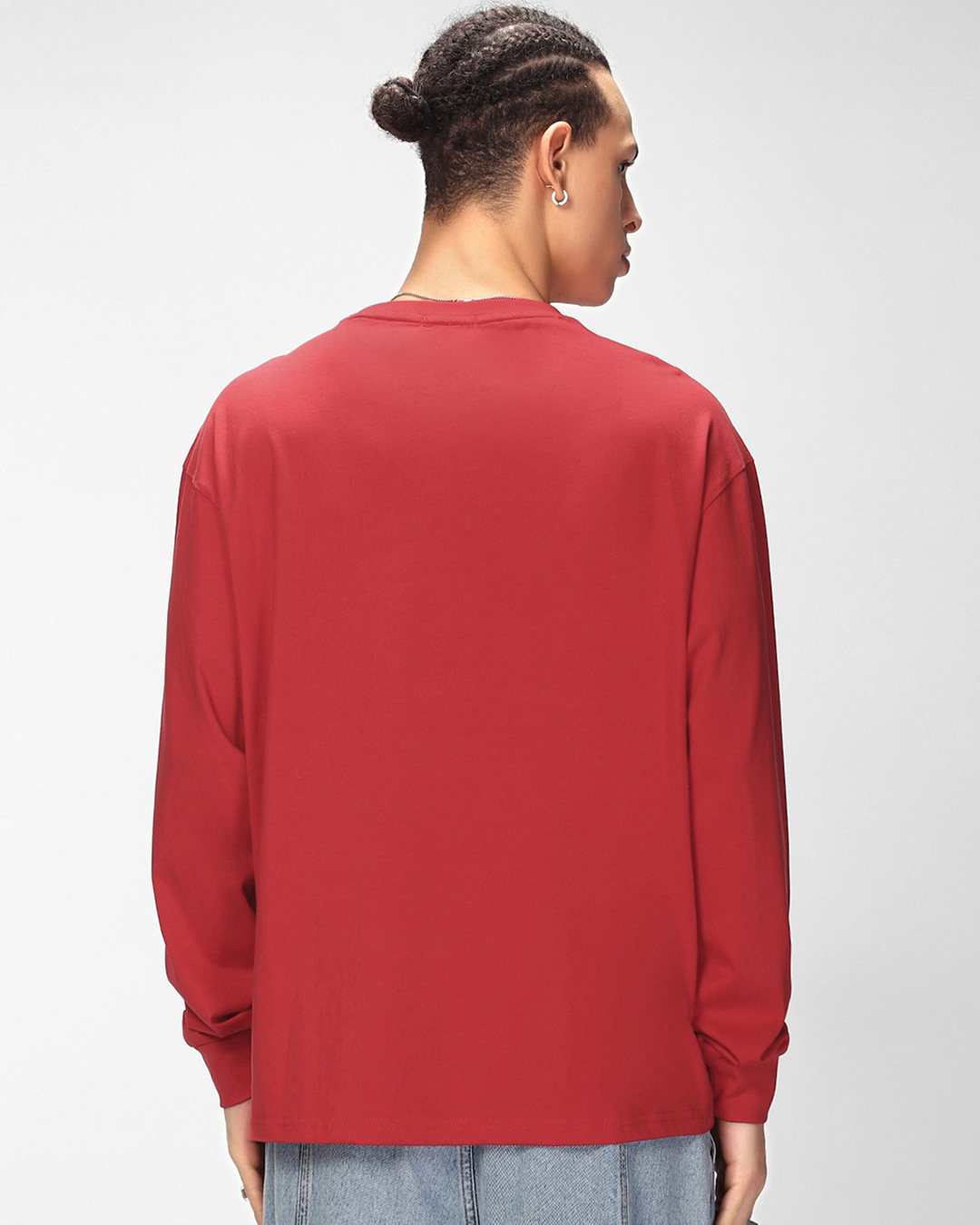 Shop Men's Red Angry Zip Graphic Printed Oversized T-shirt-Back