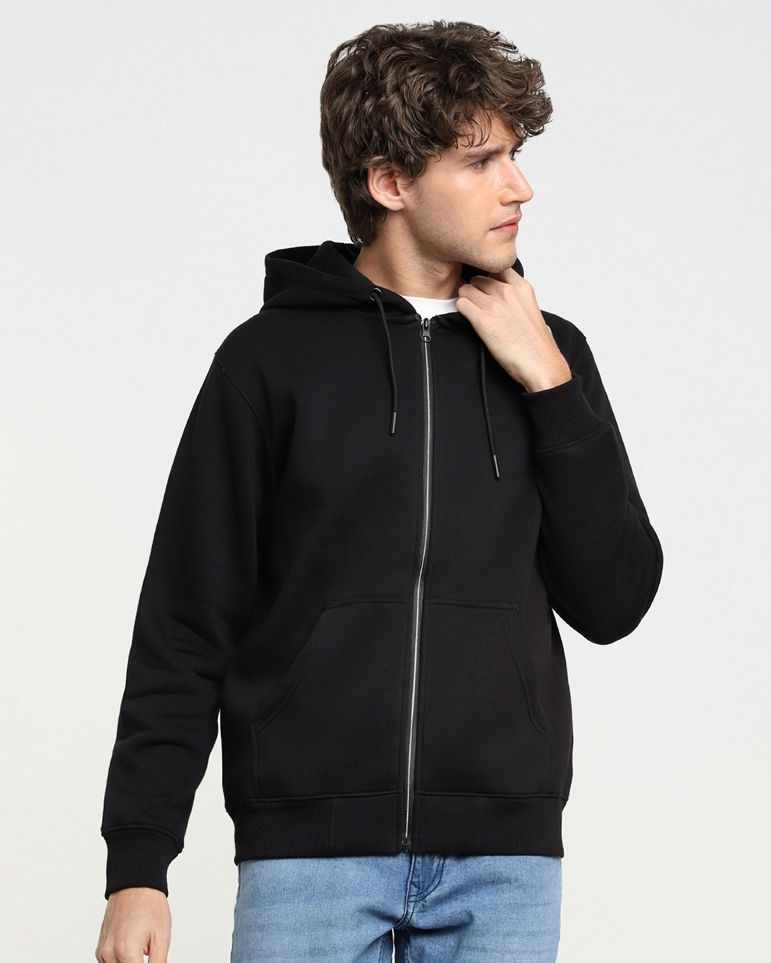 Shop Men's Black Anonymous Graphic Printed Hoodie-Back