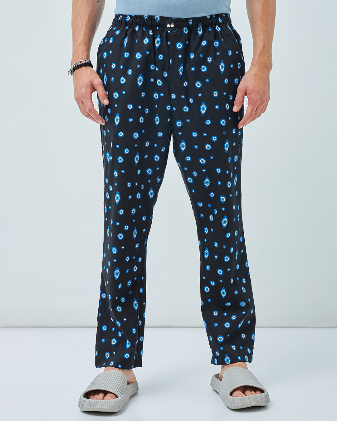 Buy Men's Blue All Over Printed Pyjamas Online in India at Bewakoof