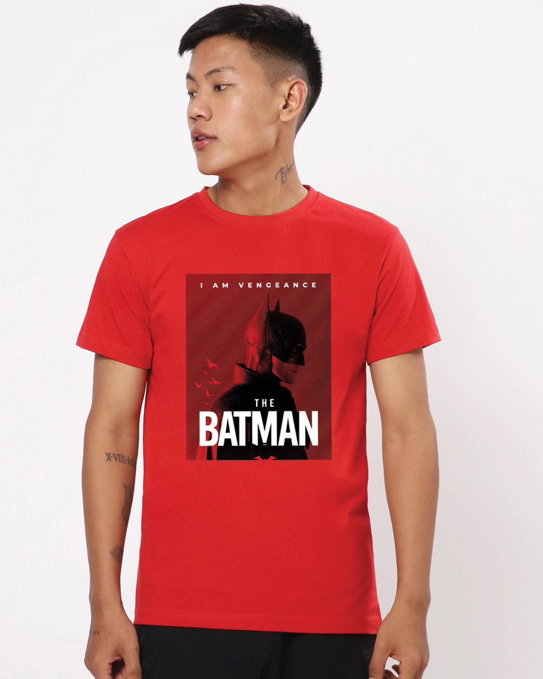 Buy Men's Red Batman Poster Graphic Printed T-shirt Online At Bewakoof