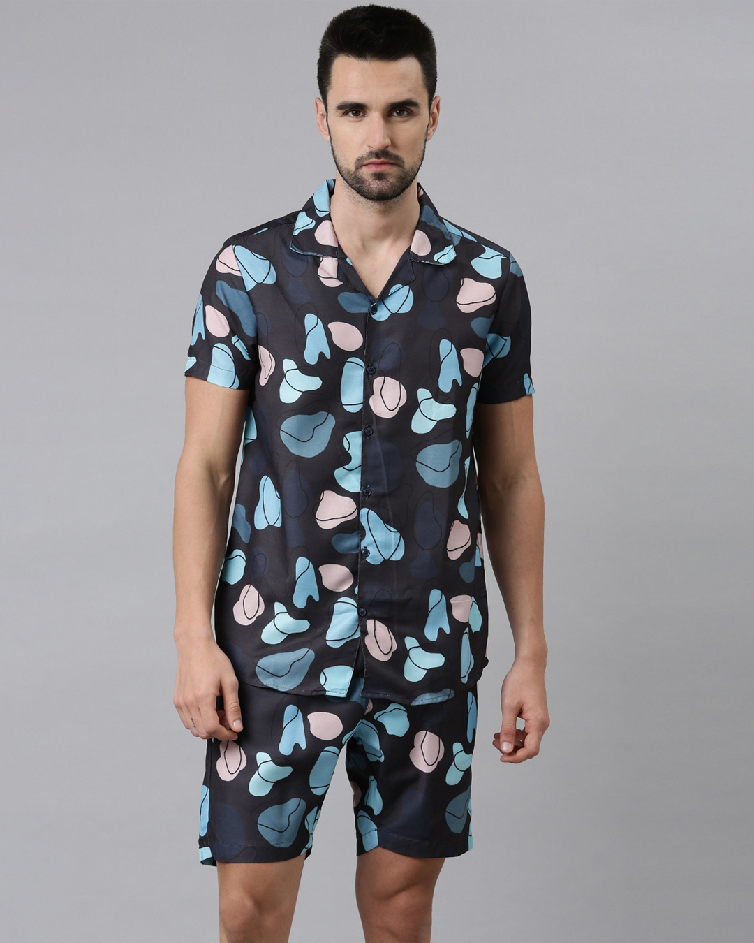 Buy Men Black Abstract Printed Co-ord Set Online in India at Bewakoof