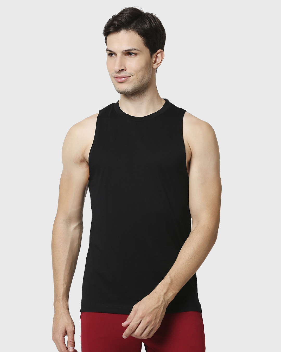 Shop Pack of 2 Men's Black Deep Armhole Oversized Vest-Back