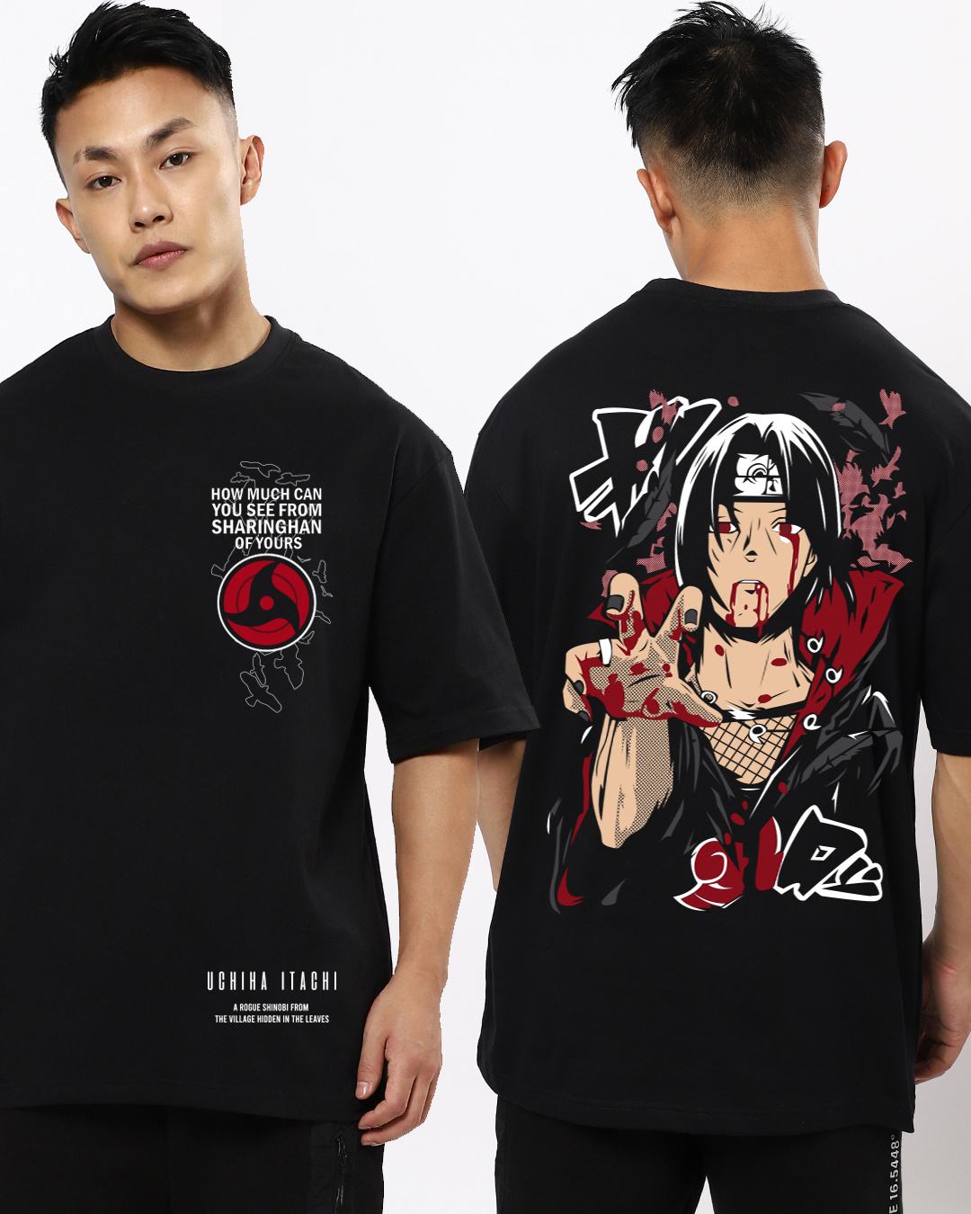 Buy Men's Black Itachi Moment Graphic Printed Oversized T-shirt Online ...