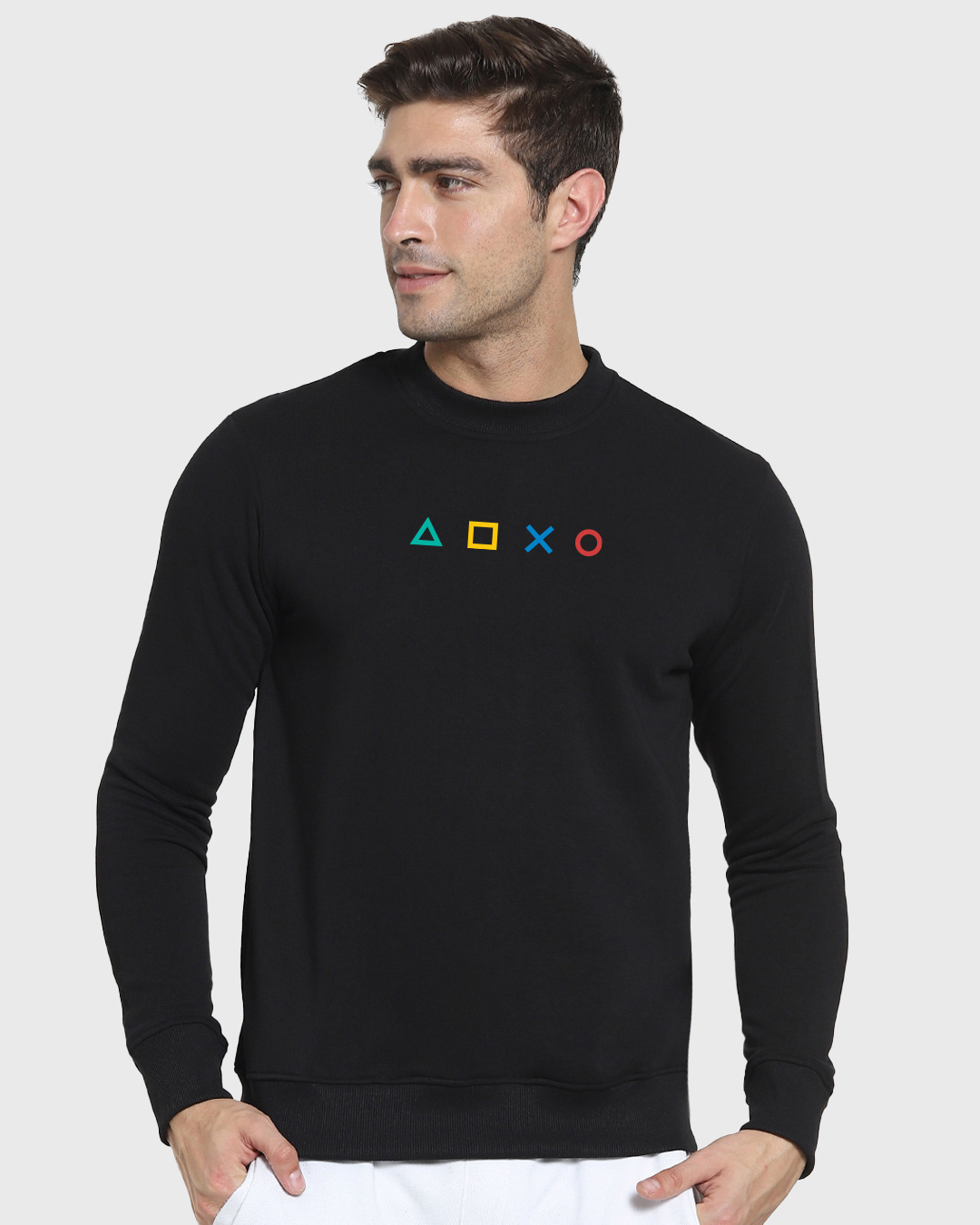 Shop Men's Black Gamer Typography Sweatshirt-Back