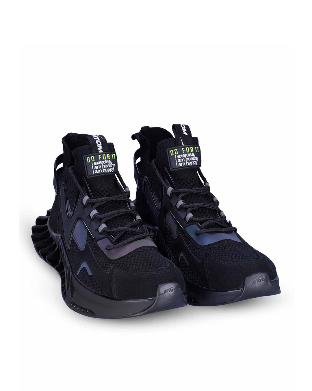 Shop Men's Black Speed Rider High-Top Sneakers-Back