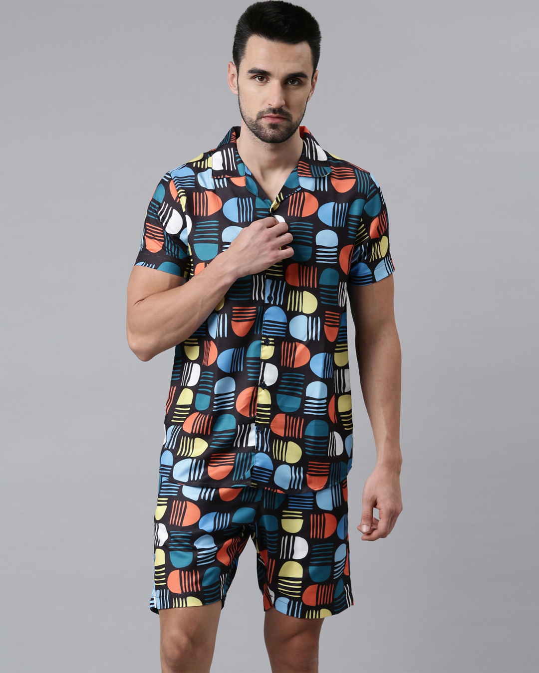 Buy Men Blue All Over Printed Co Ord Set Online In India At Bewakoof 5296