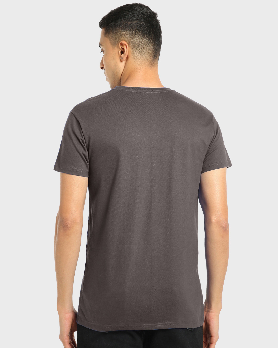 Shop Men's Grey Blue Vibes Graphic Printed T-shirt-Back