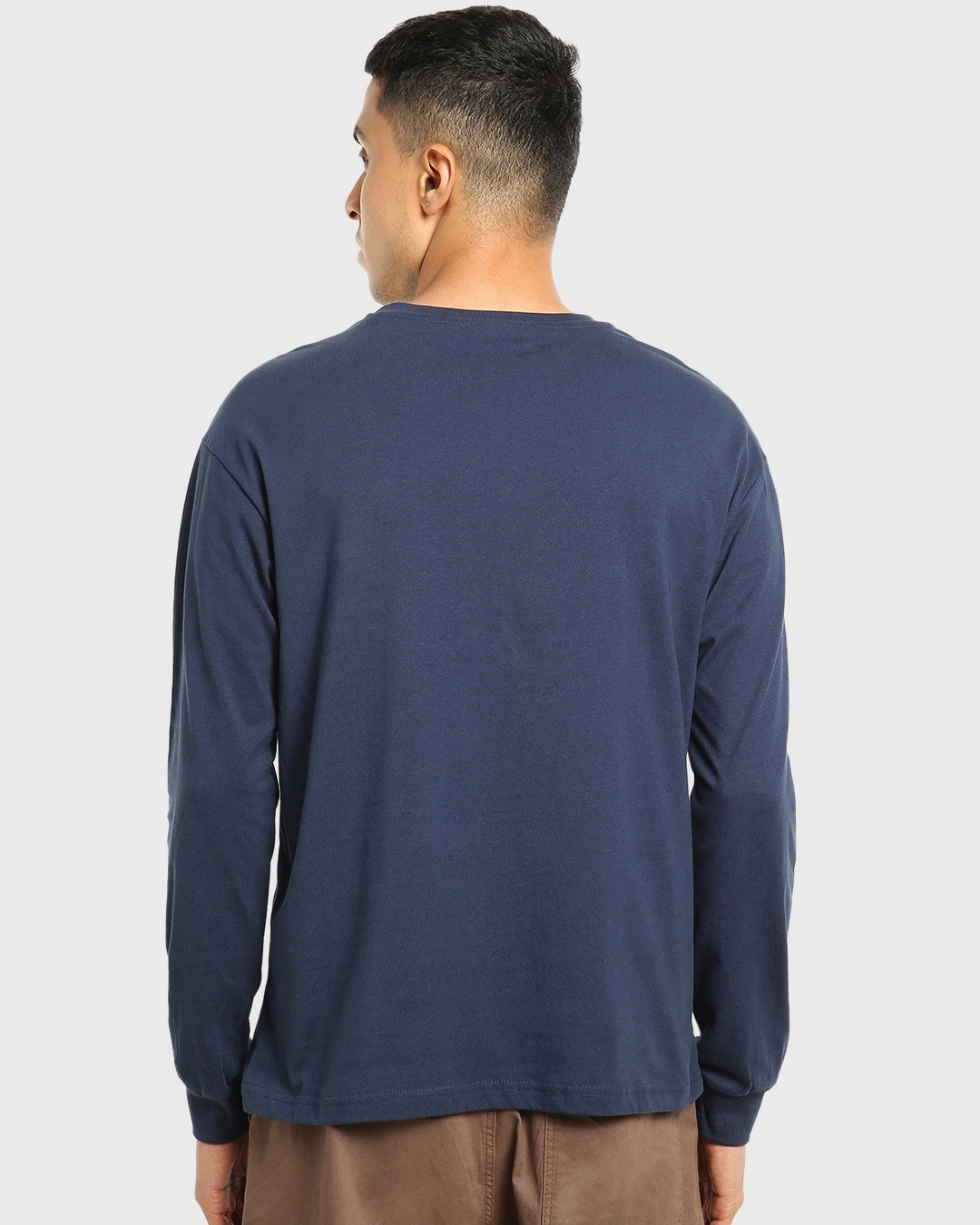 Shop Men's Blue Otaku Typography Oversized T-shirt-Back