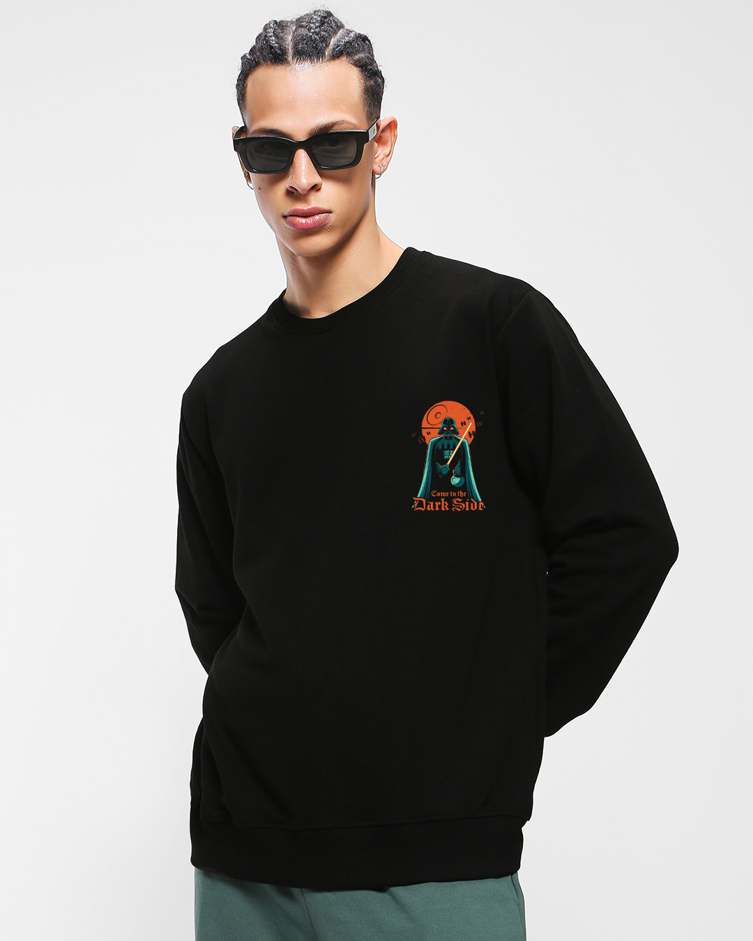 Shop Men's Black Come to the Dark Side Graphic Printed Sweatshirt-Back