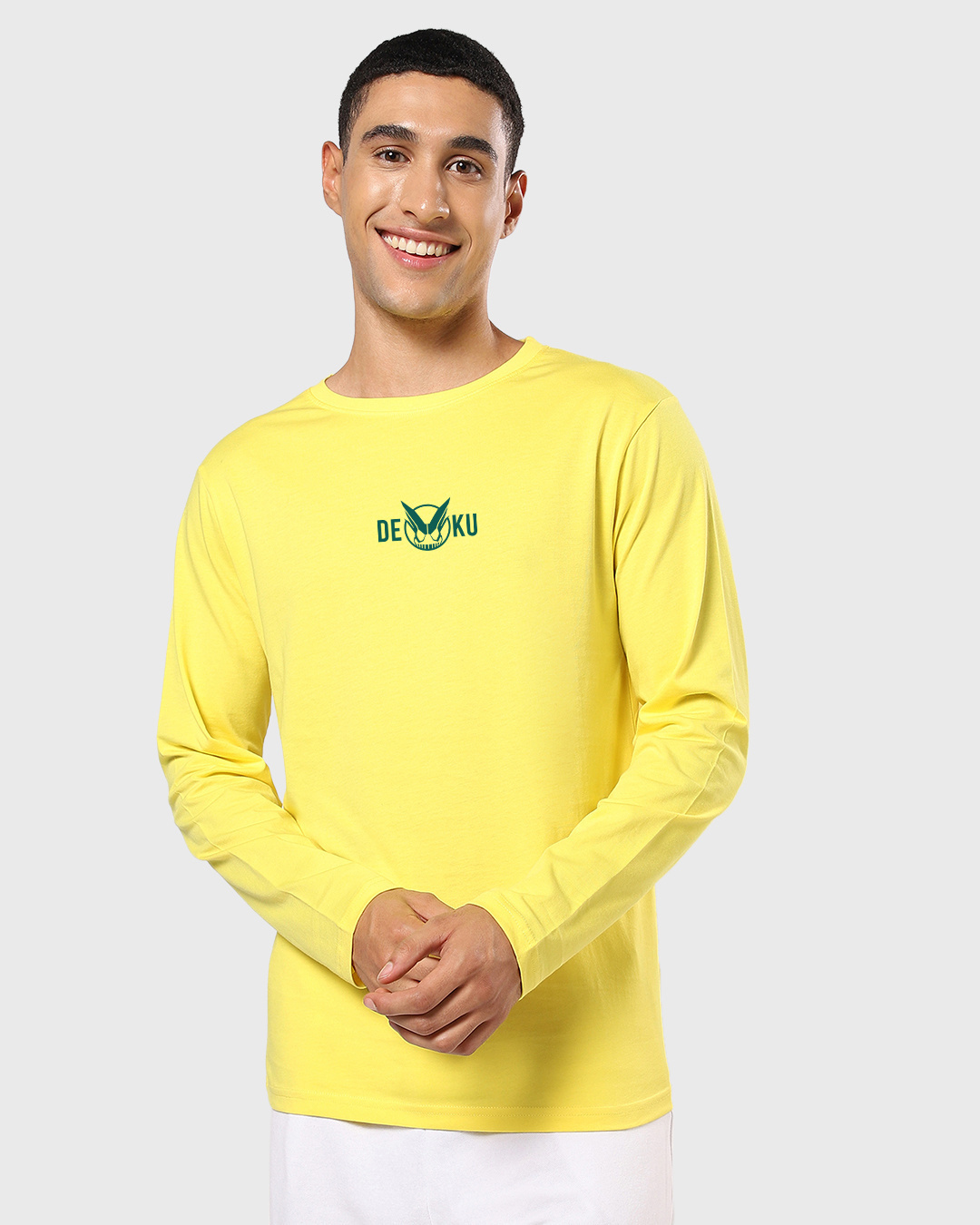 Shop Men's Yellow Deku Graphic Printed T-shirt-Back