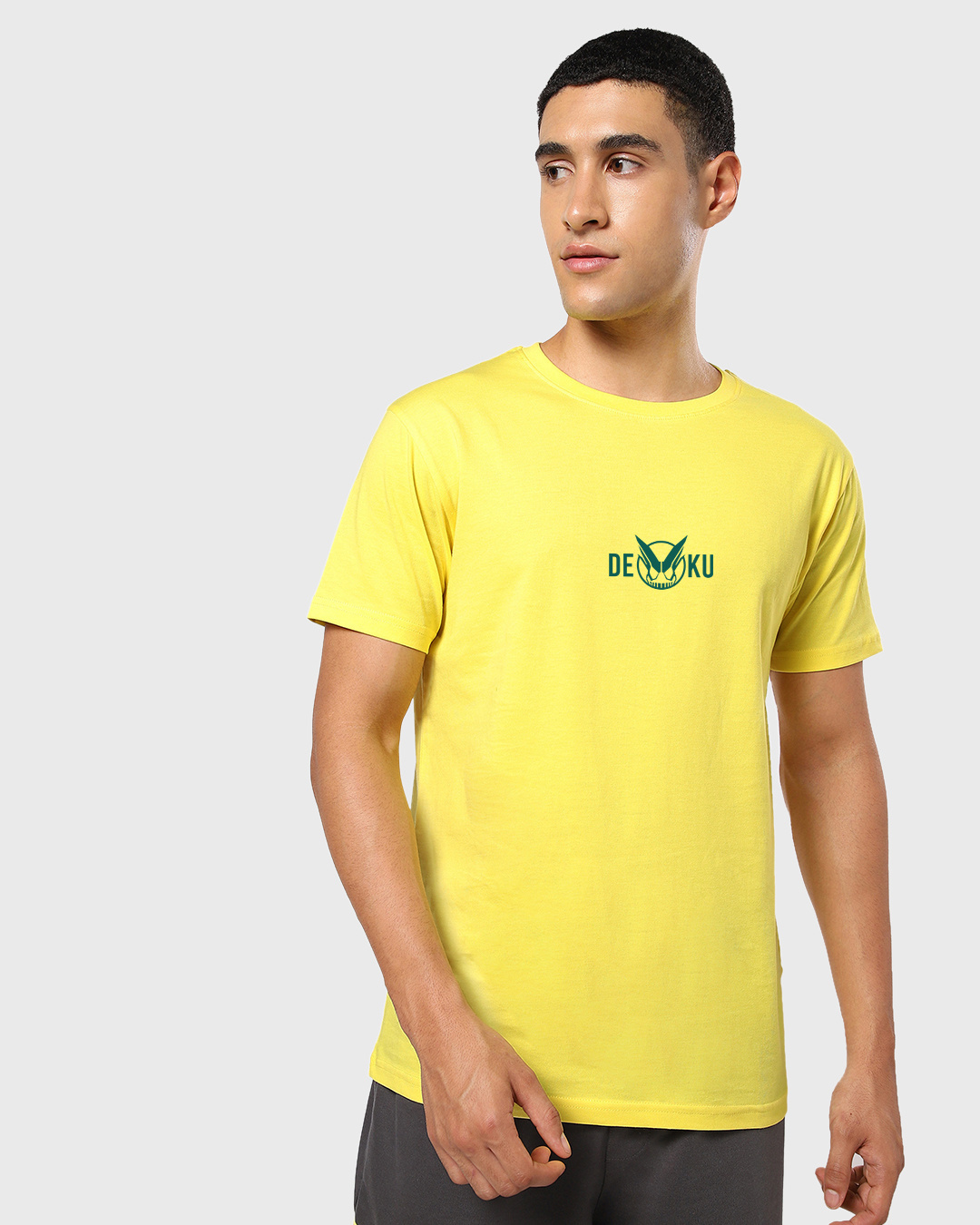 Shop Men's Yellow Deku Graphic Printed T-shirt-Back