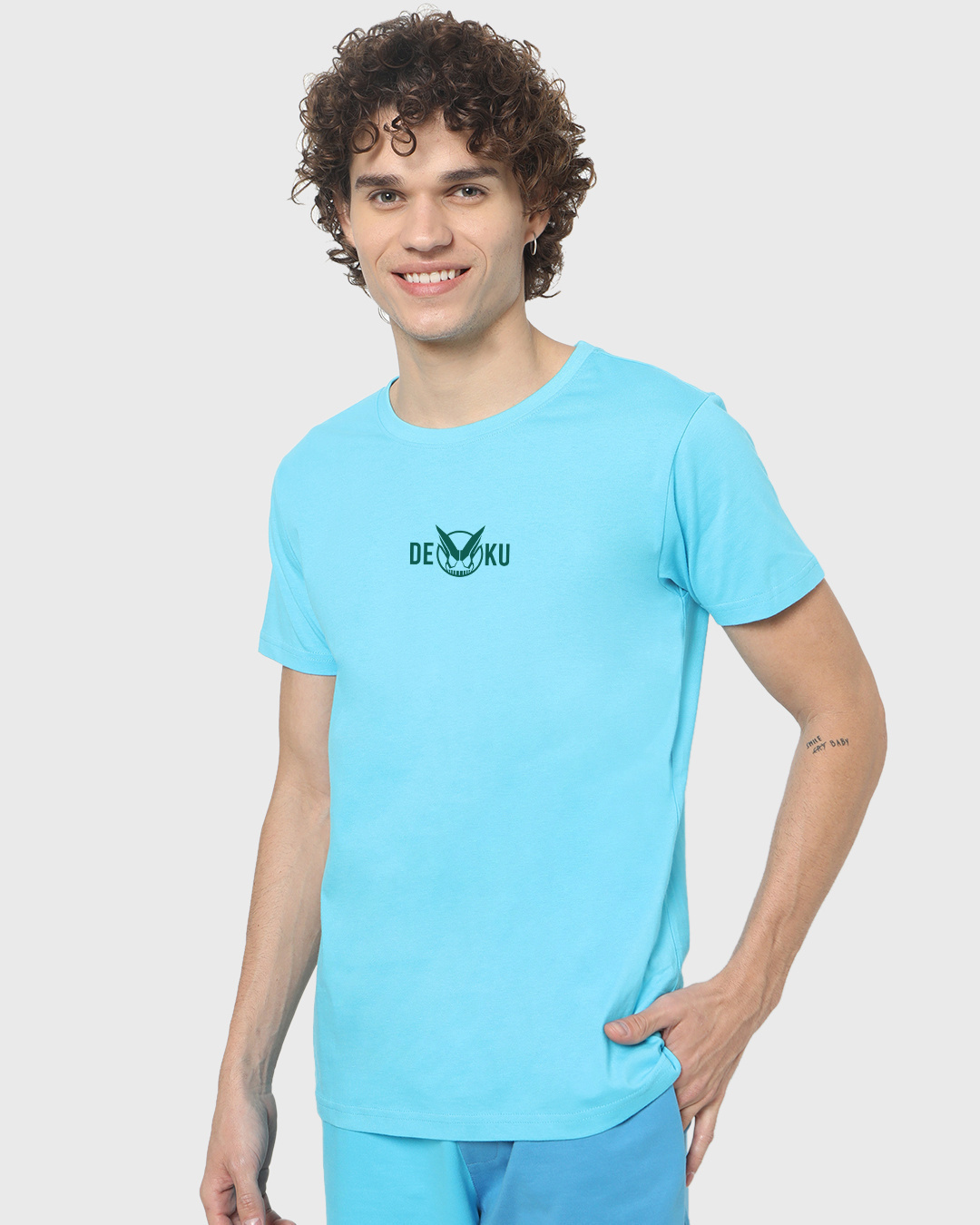 Shop Men's Blue Deku Graphic Printed T-shirt-Back