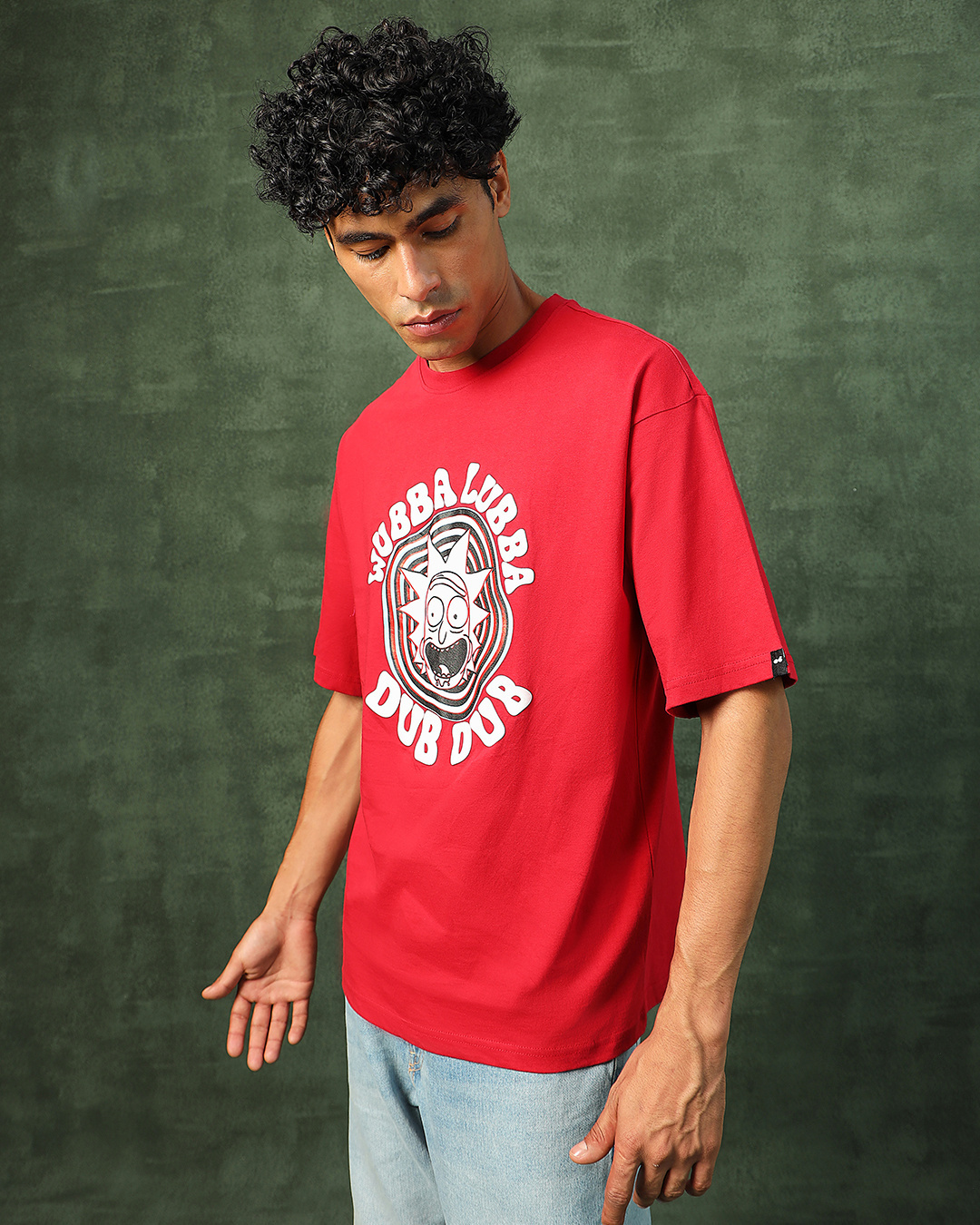Shop Men's Red Don't Even Trip Dawg Graphic Printed Oversized T-shirt-Back