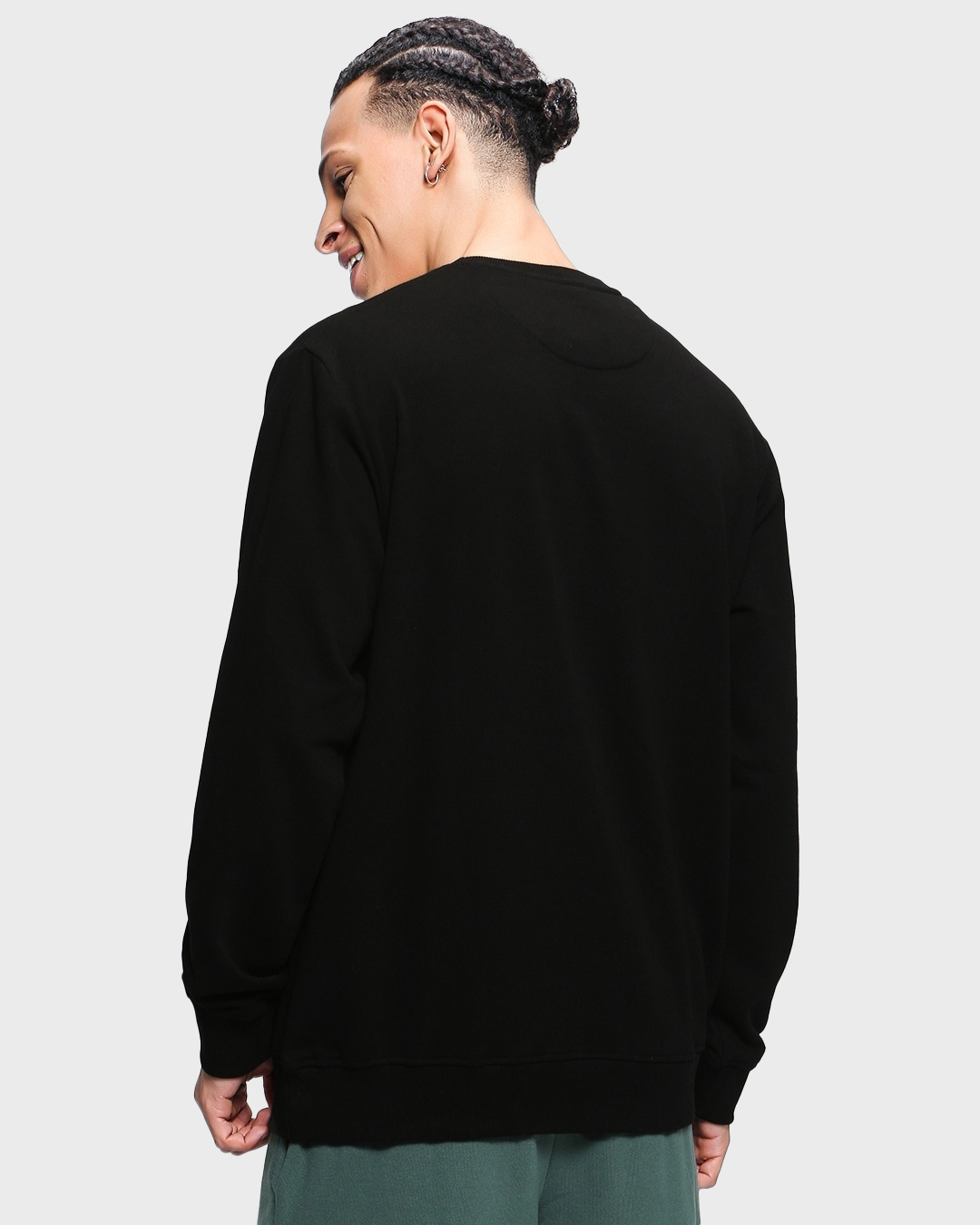 Shop Men's Black Friends Logo Typography Sweatshirt-Back