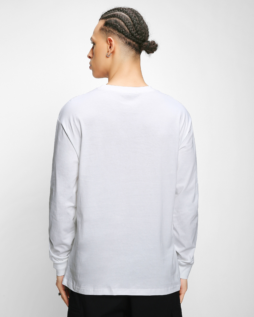 Shop Men's White Game Over Minimal Typography Oversized T-shirt-Back