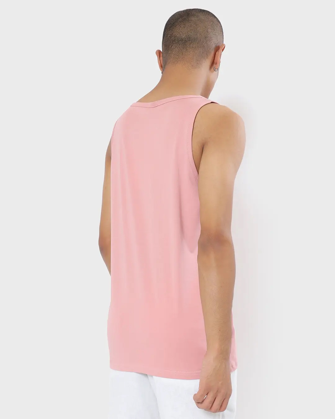 Shop Men's Pink Hello No Monday Typography Vest-Back