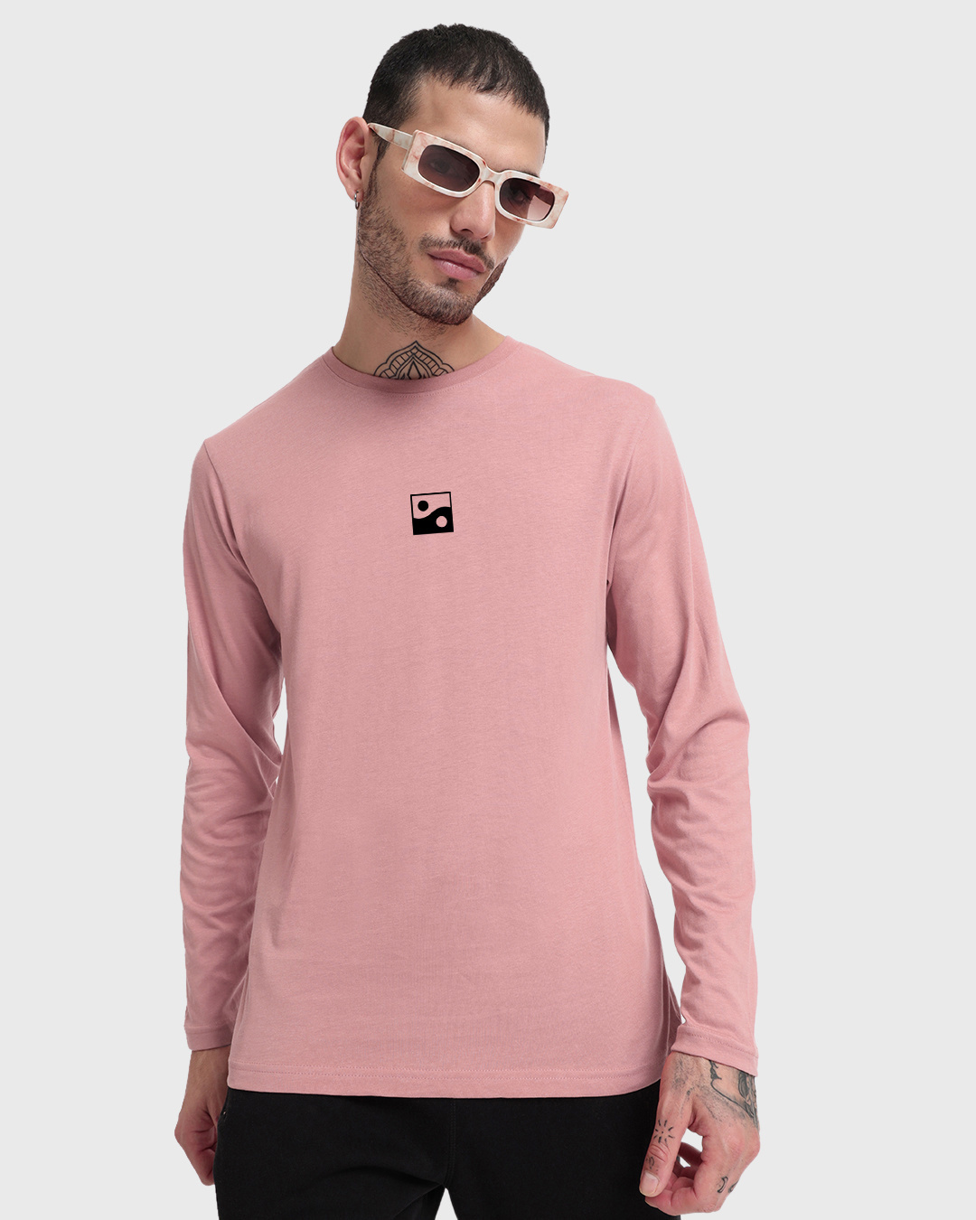 Shop Men's Pink Karma Circles Typography T-shirt-Back