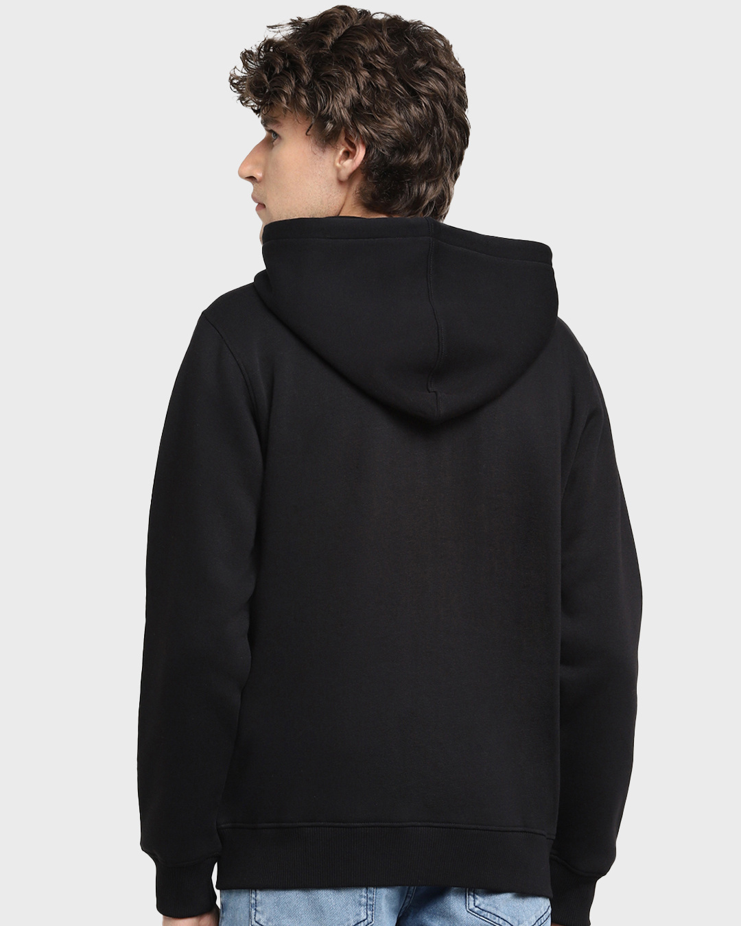 Shop Men's Black Mickey Faces Graphic Printed Zipper Hoodie-Back