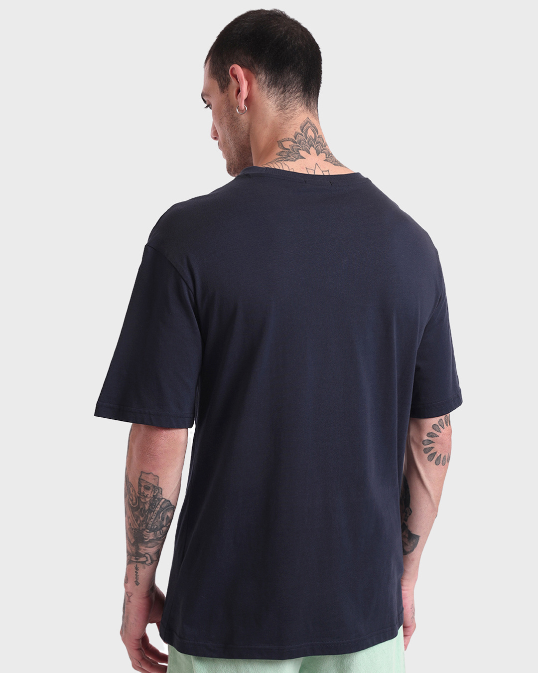 Shop Men's Blue Pop Hope Typography Oversized T-shirt-Back