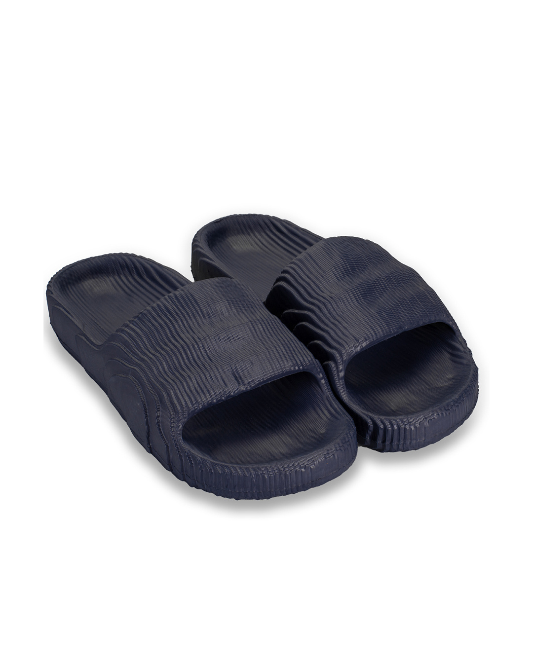 Shop Men's Navy Blue Textured Sliders-Back