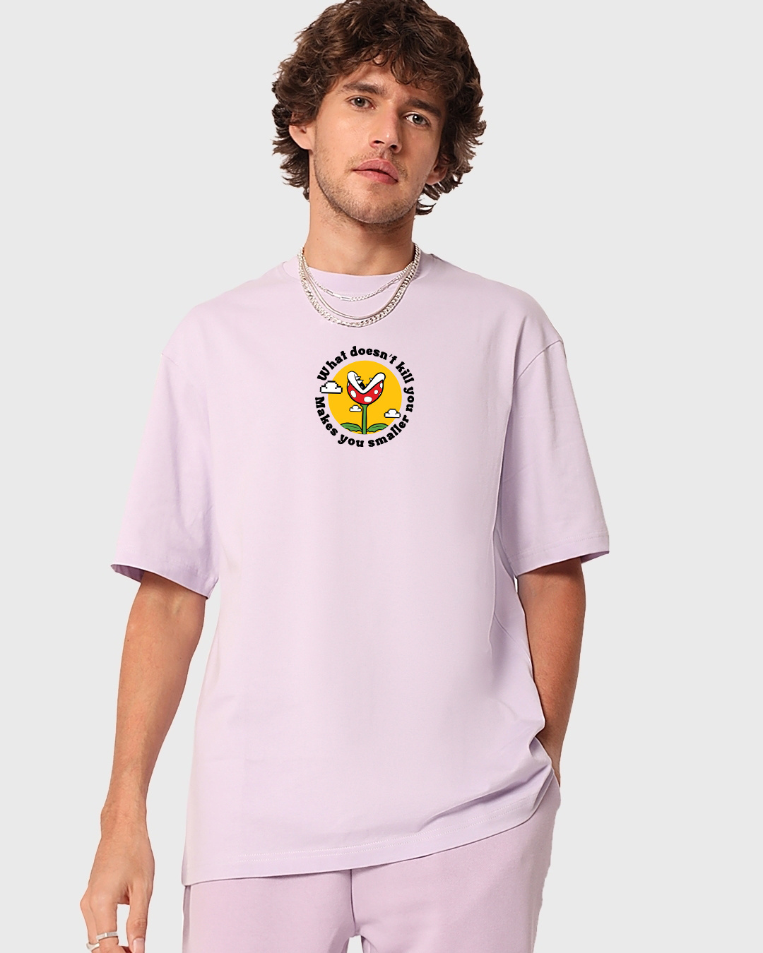 Shop Men's Purple Oh Snap Graphic Printed Oversized T-shirt-Back