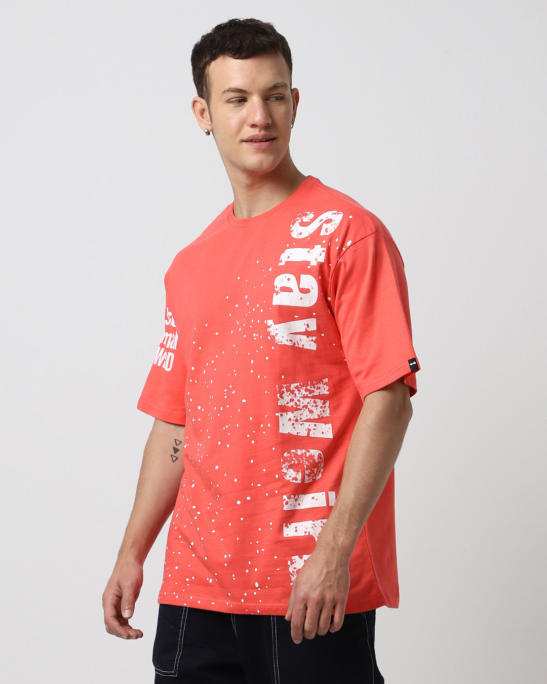 Shop Men's Red All Over Printed Oversized T-shirt-Back