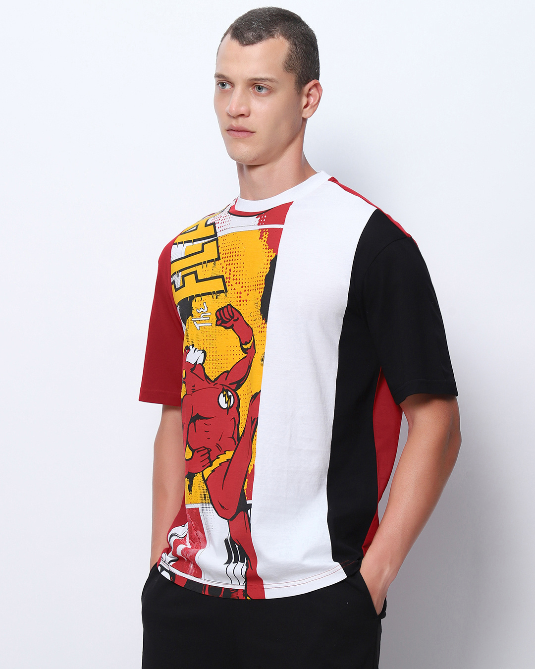 Shop Men's Red The Flashed Graphic Printed Oversized T-shirt-Back