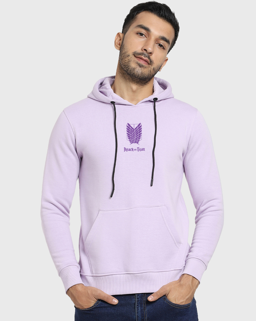 Shop Men's Lilac AOT Founding Titan Graphic Printed Hoodie-Back
