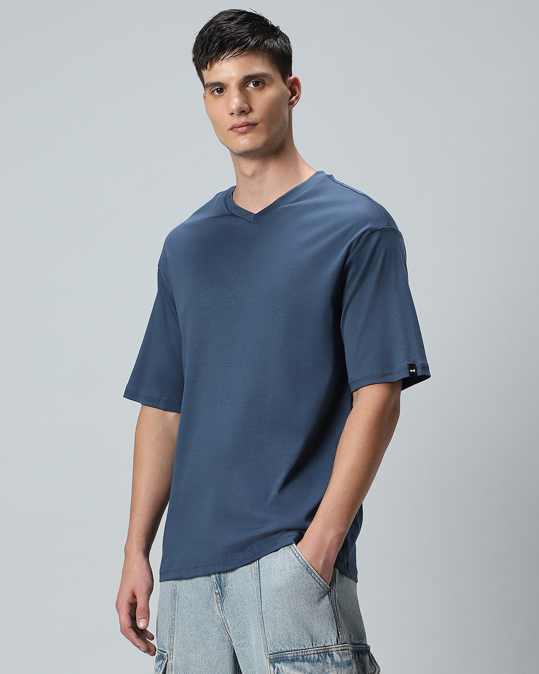Shop Men's Blue Oversized T-shirt-Back