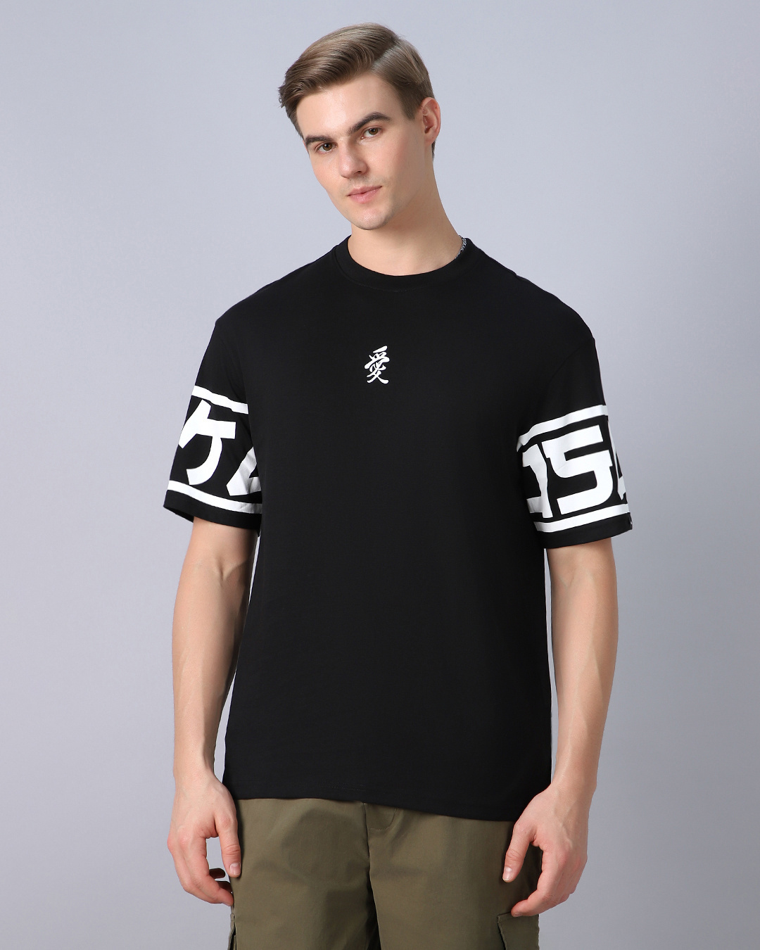 Shop Men's Black Rayner Graphic Printed Oversized T-shirt-Back