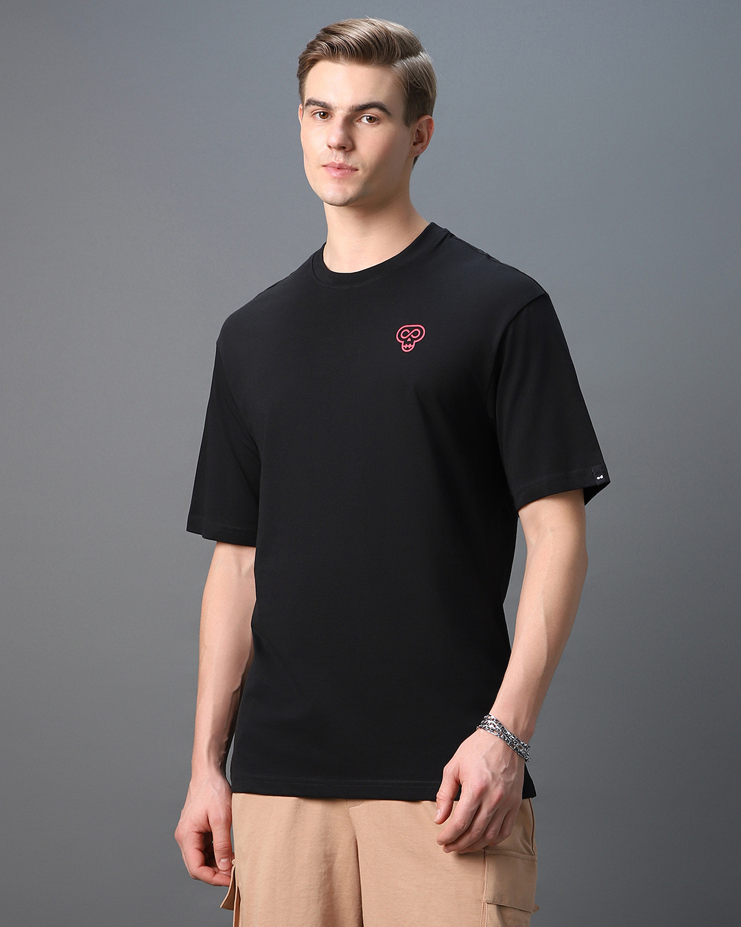 Shop Men's Black Rocky Graphic Printed Oversized T-shirt-Back
