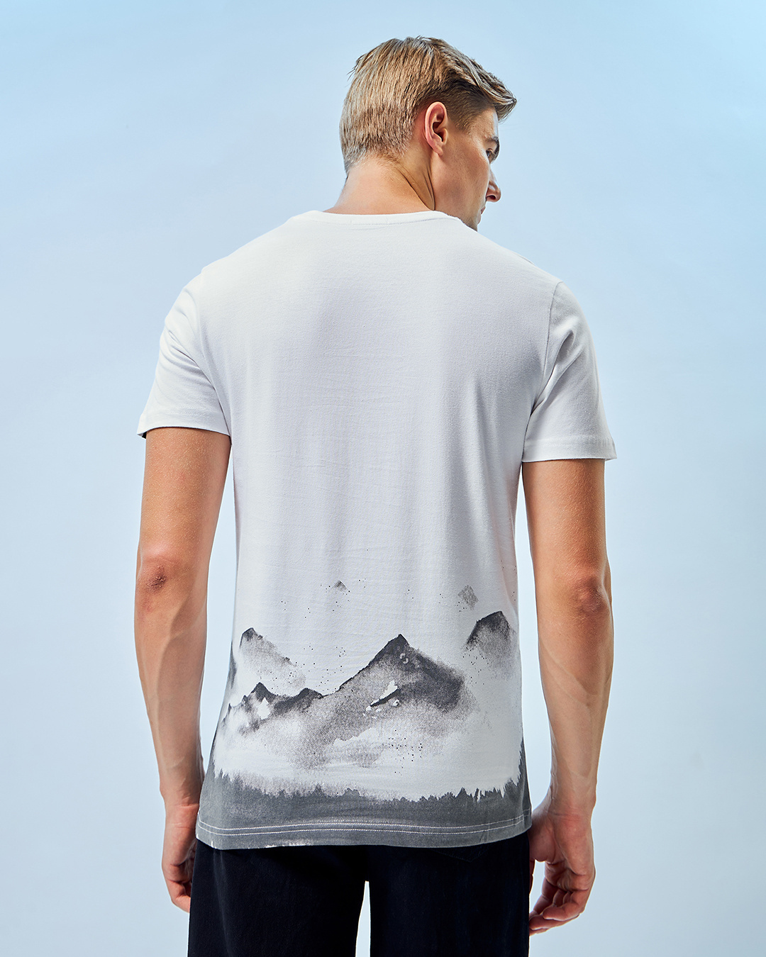 Shop Men's White Graphic Printed T-shirt-Back