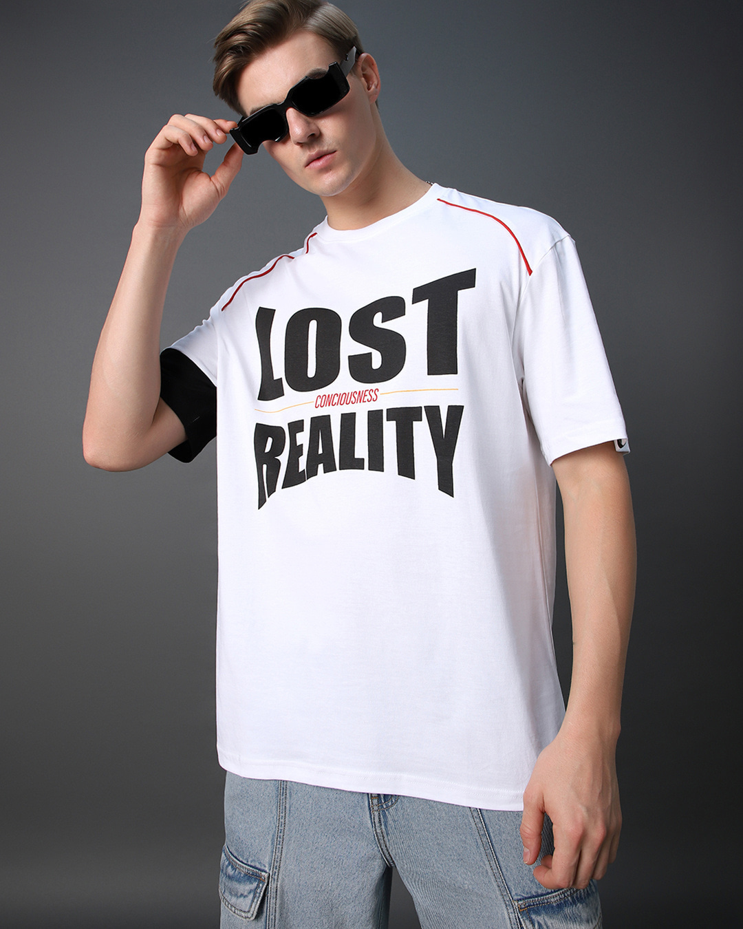 Buy Mens White Conciousness Typography Super Loose Fit T Shirt Online At Bewakoof 2646