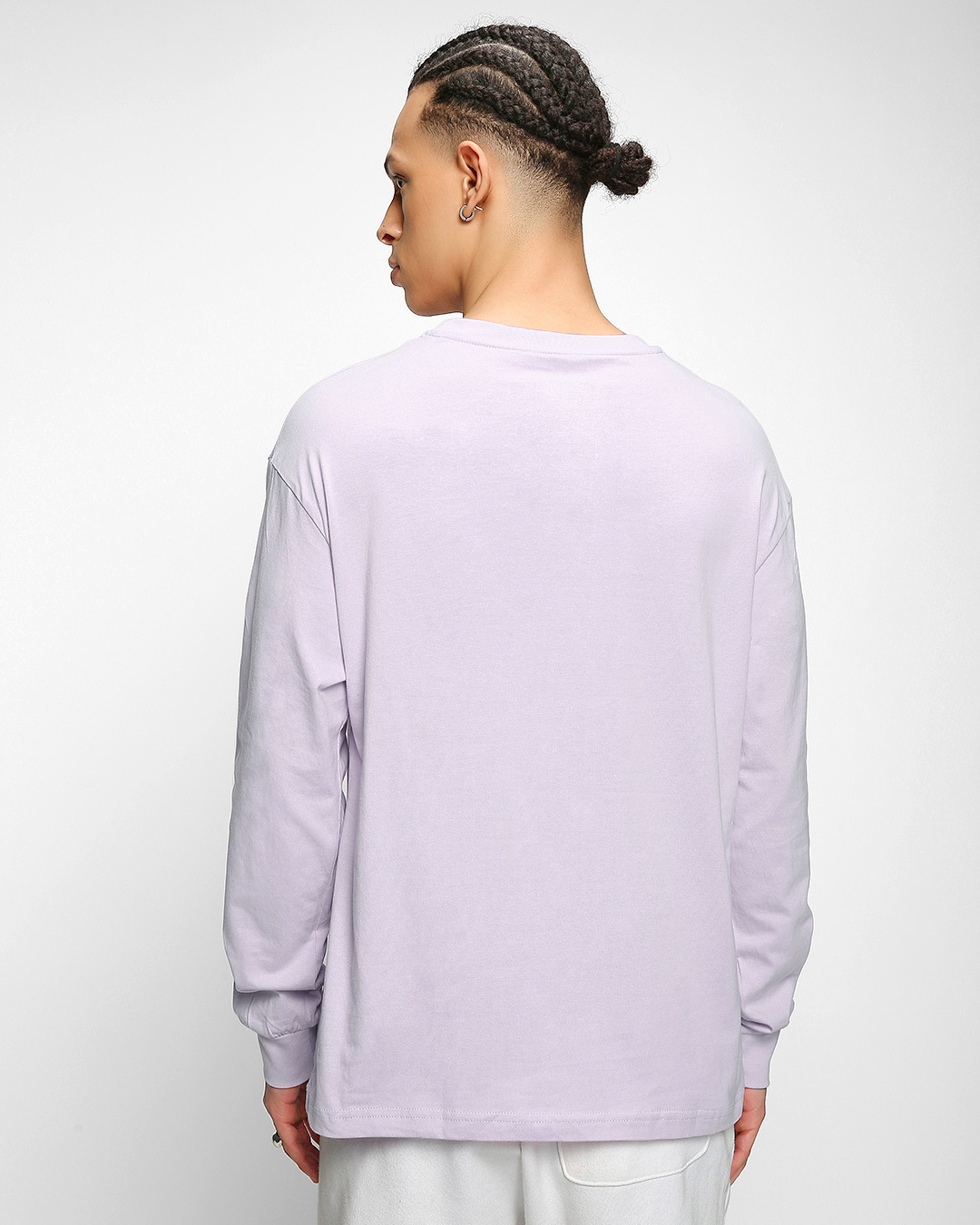 Shop Pack of 2 Men's White & Purple Oversized T-shirt-Back