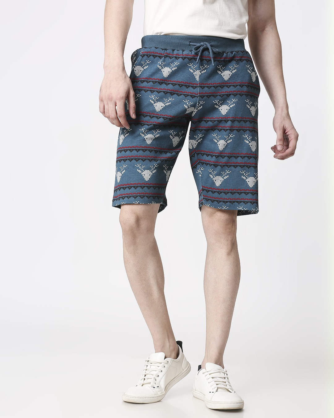 Shop Men Reindeer All Over Printed Atlantic Deep Shorts-Back