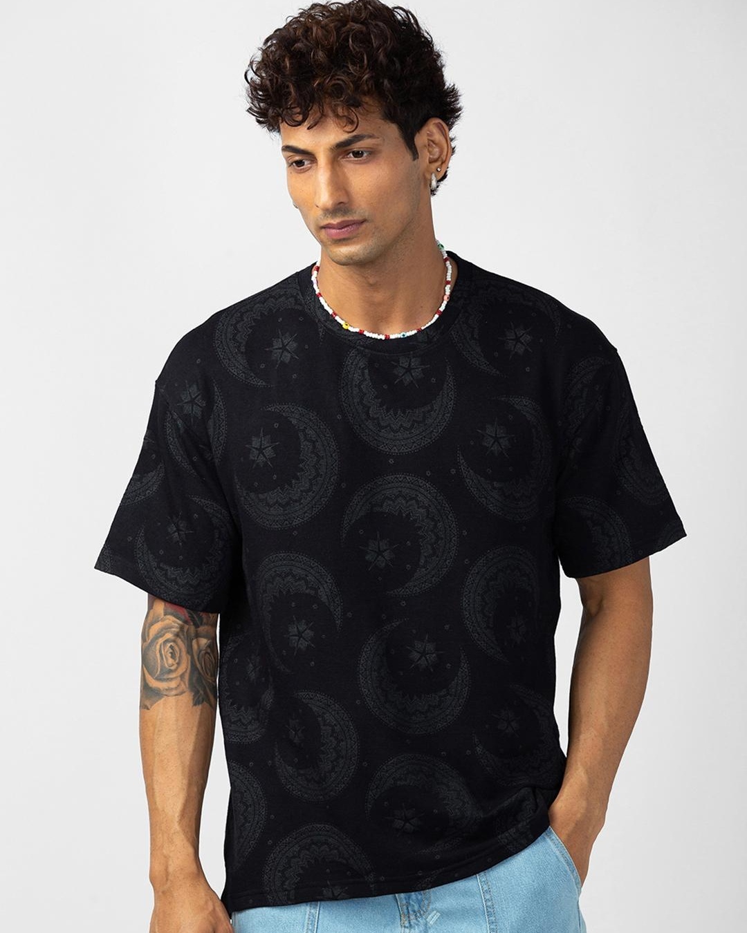 oversized t shirt black printed