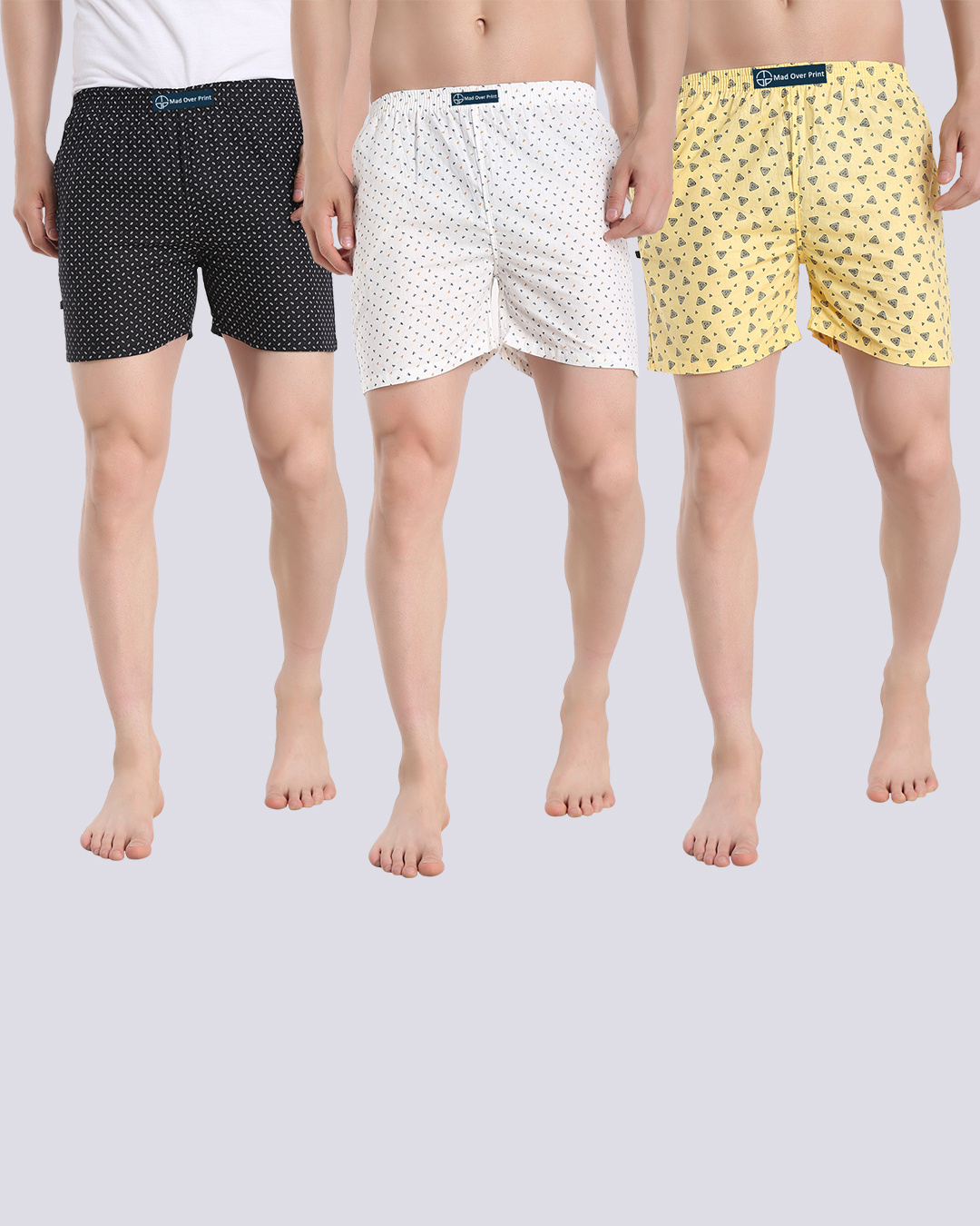 Buy Men's All Over Printed Cotton Boxers (Pack of 3) Online in India at Bewakoof