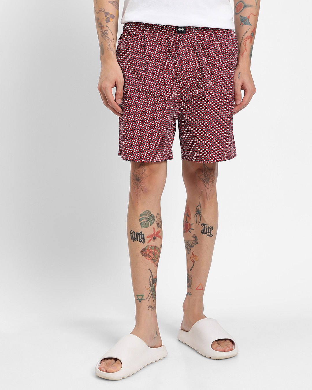 Shop Men's Maroon All Over Printed Boxers-Back