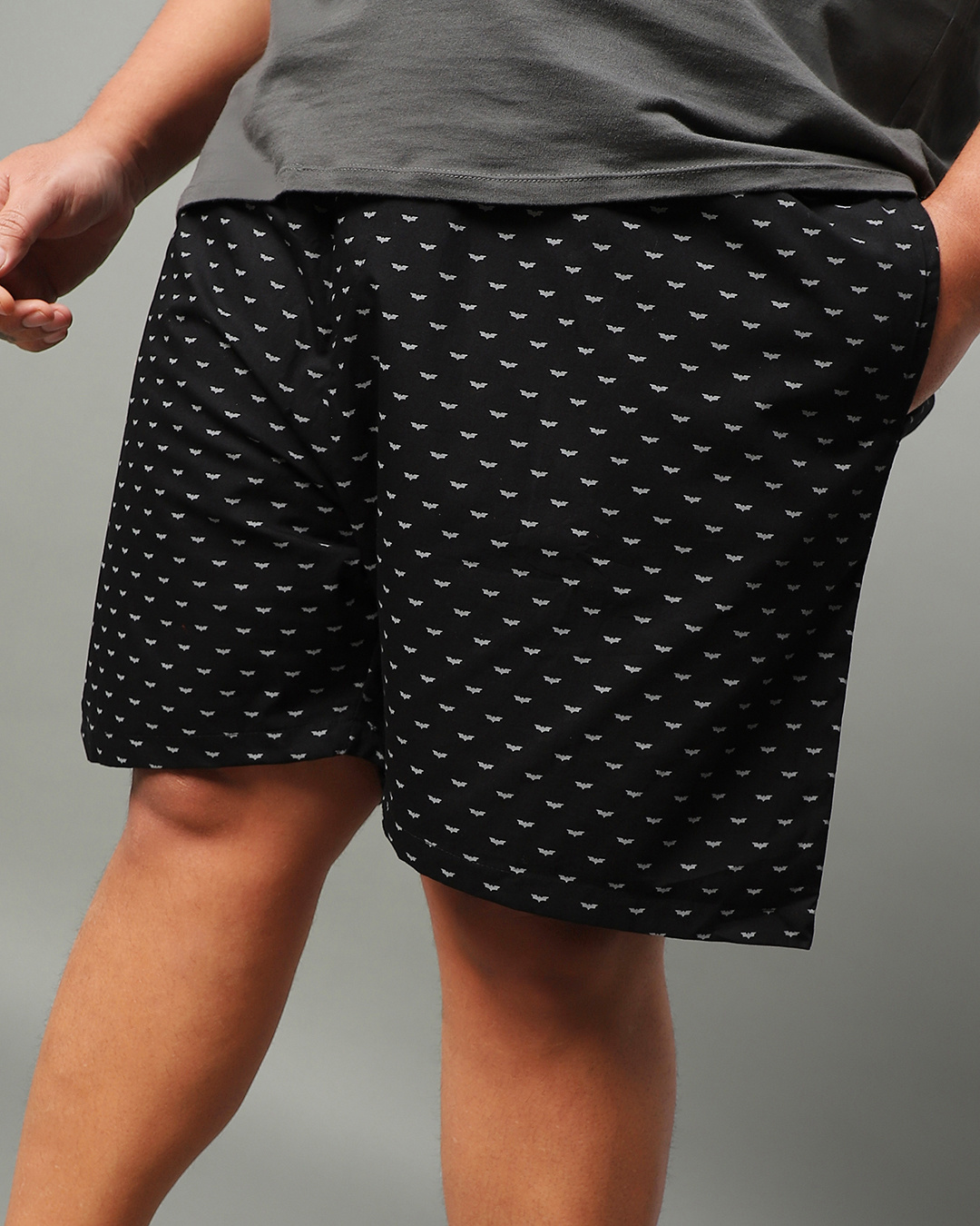 Buy Men's Black All Over Printed Plus Size Boxers Online in India at