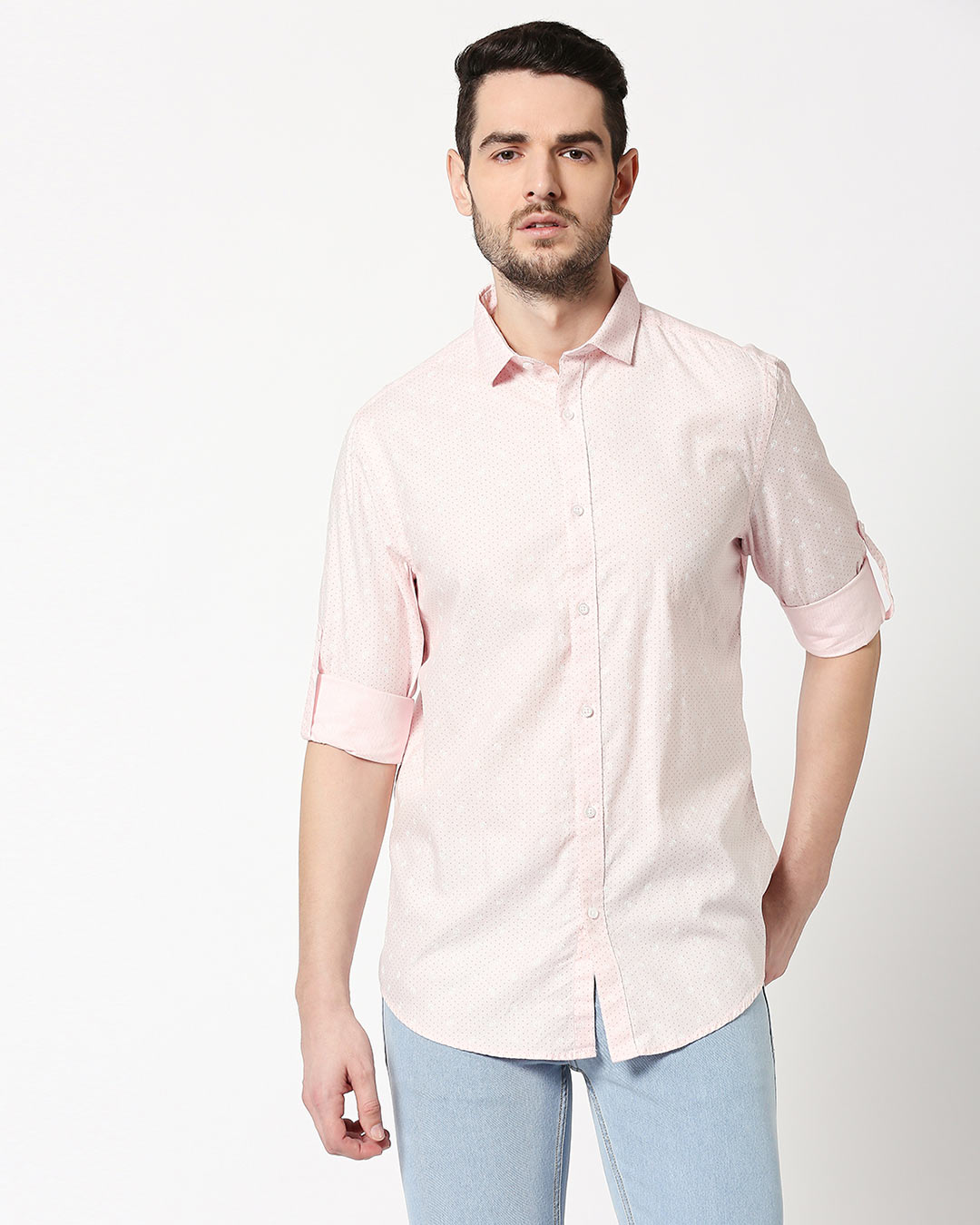 Shop Men's AOP Slim Fit Casual Shirt-Back