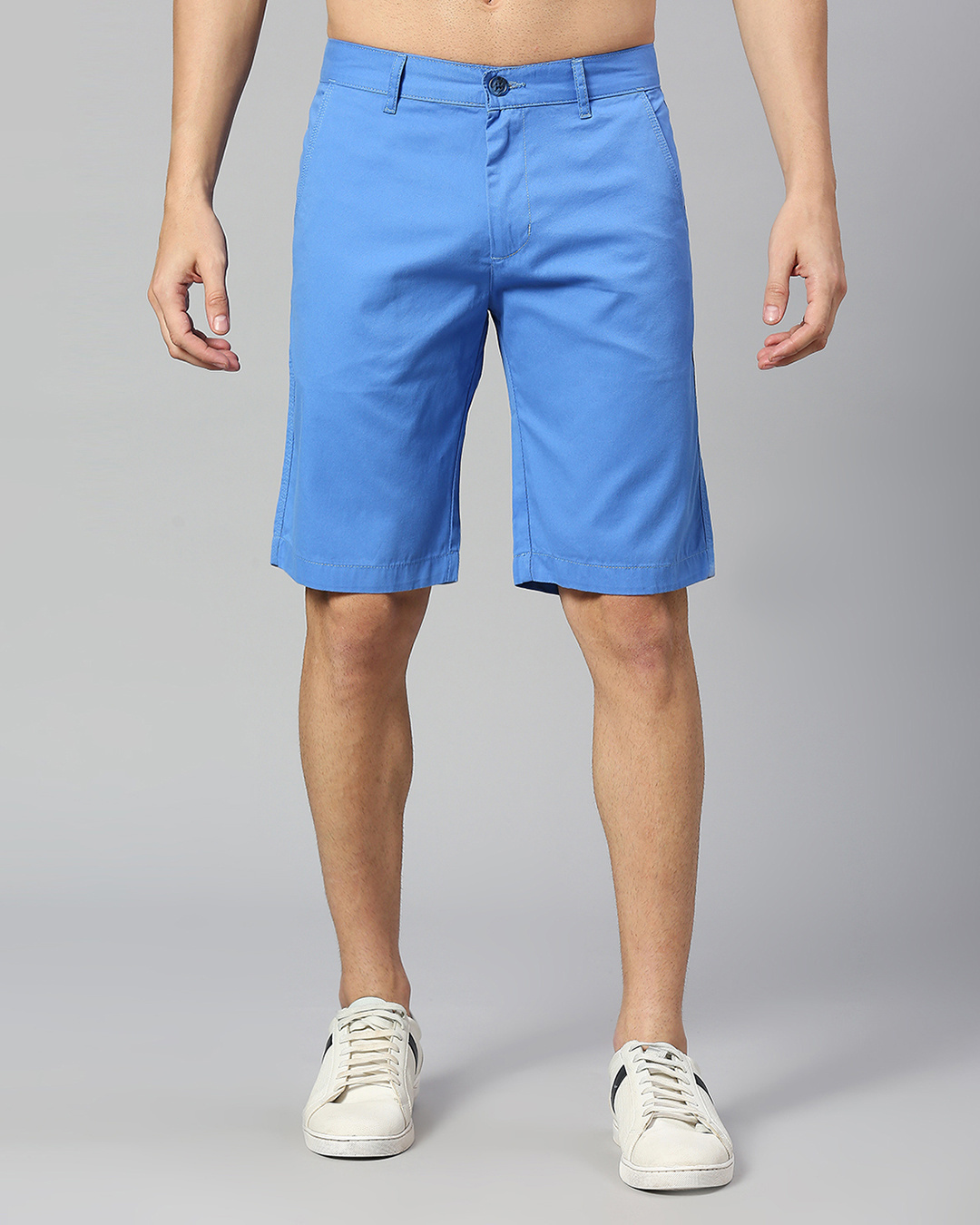 Shop Men's Aqua Blue Slim Fit Shorts-Back