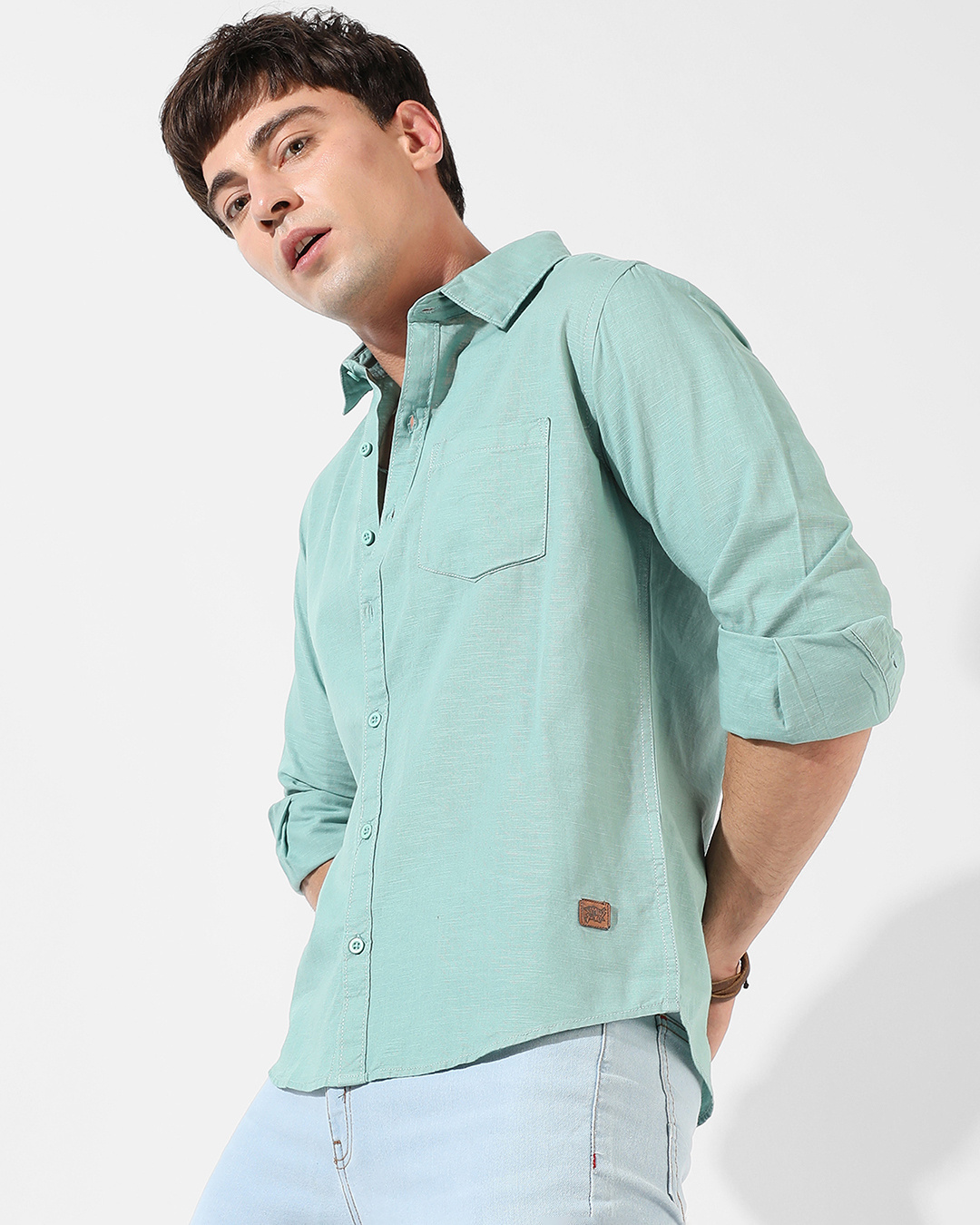 Buy Men's Aqua Green Shirt Online at Bewakoof
