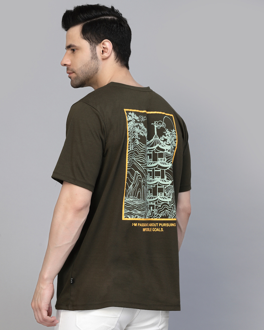 Buy Men's Army Green Printed Tshirt Online at Bewakoof