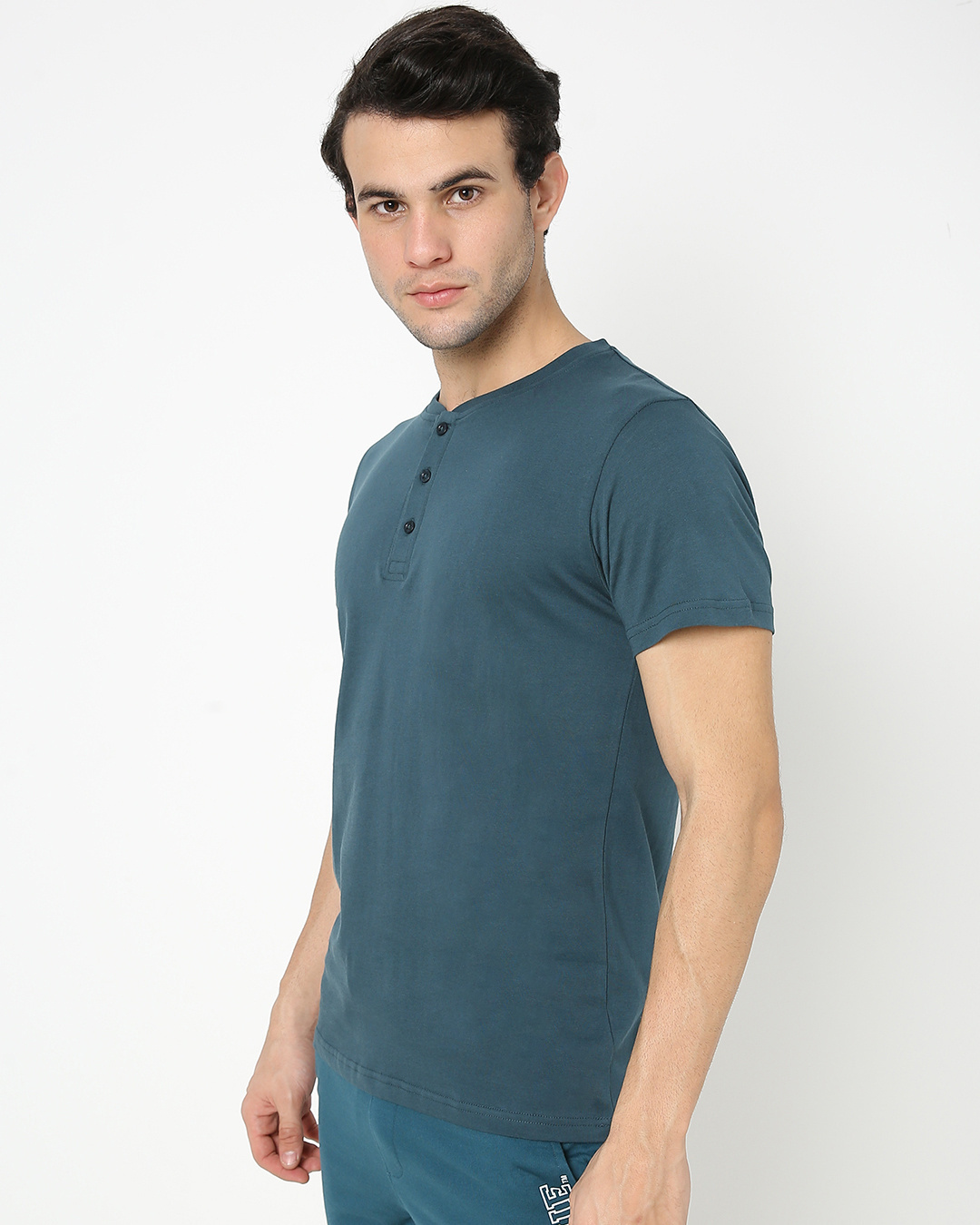 Shop Men's Atlantic Deep Half Sleeve Henley T-shirt-Back