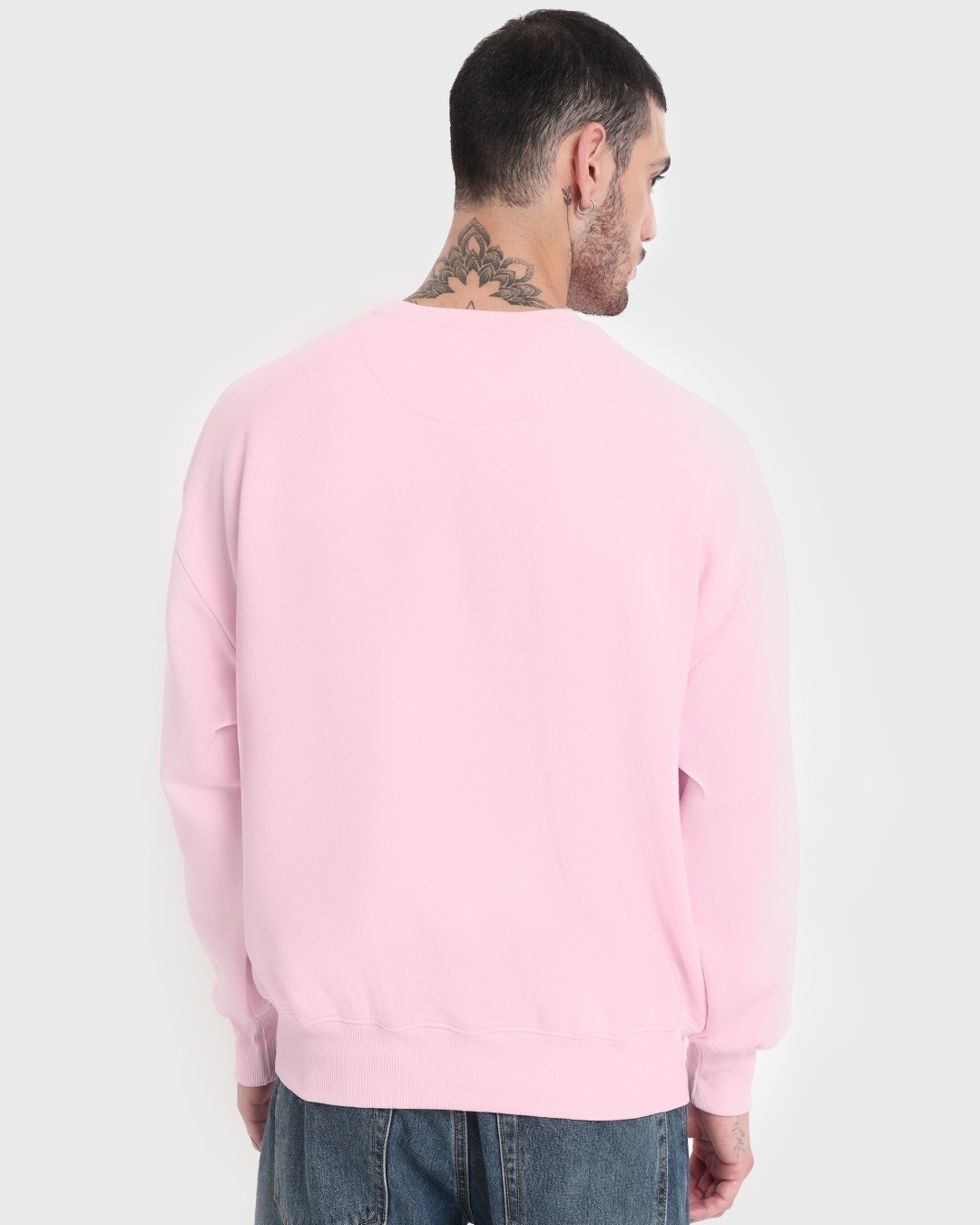 Shop Men's Barely Pink Oversized Sweatshirt-Back