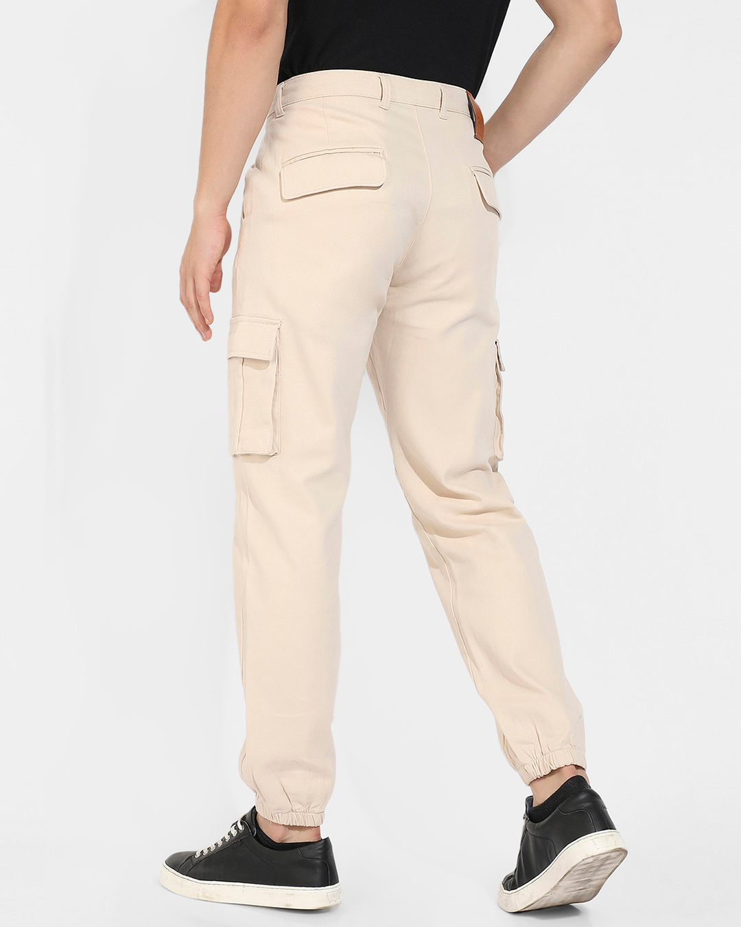 Shop Men's Beige Cargo Trousers-Back